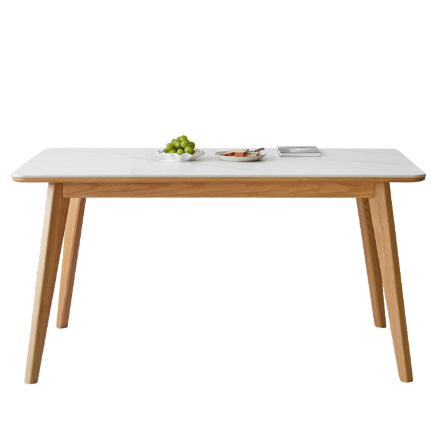 Ash, Oak Solid Wood Modern Rock Plate Dining Table