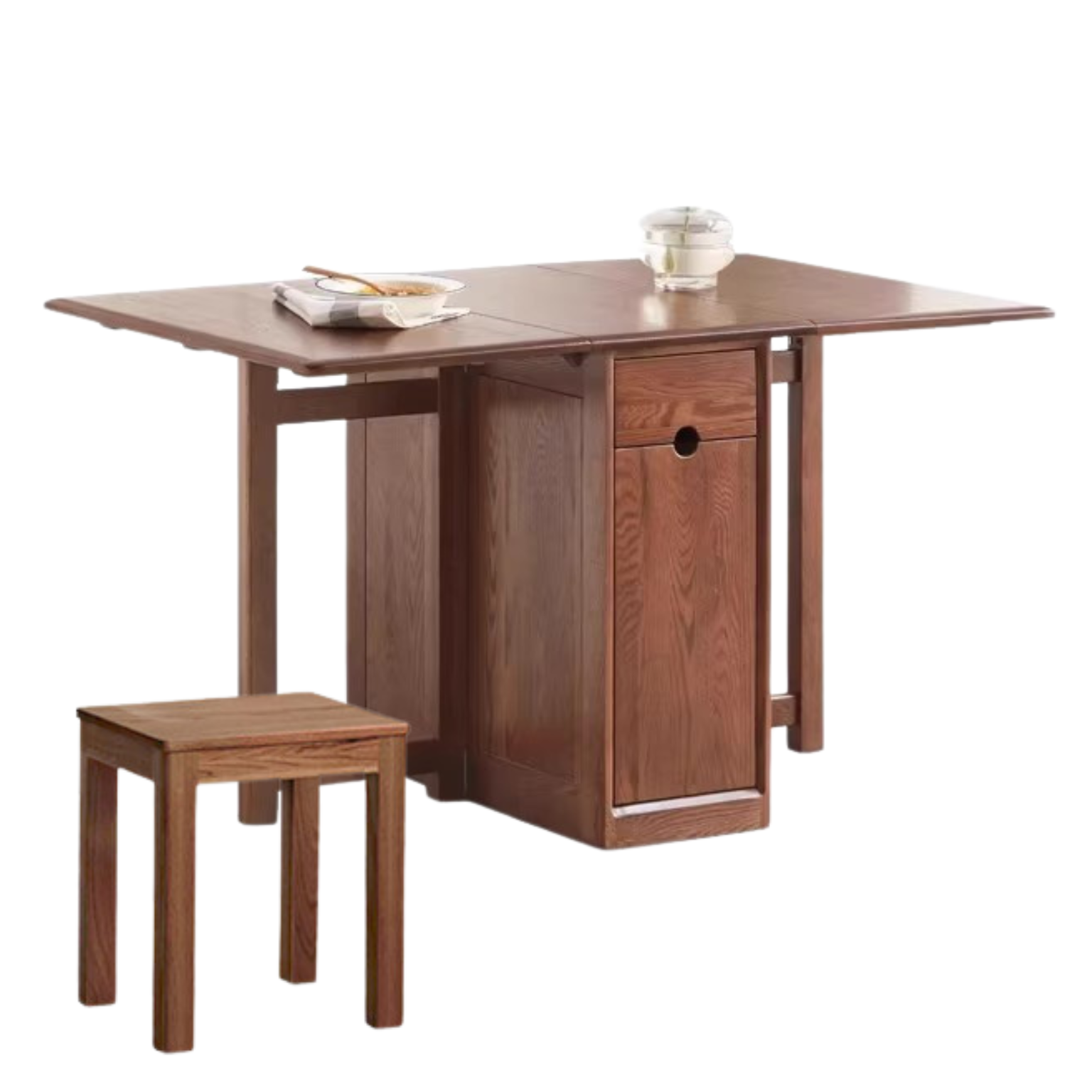 Ash, Oak Solid Wood Folding Dining Table