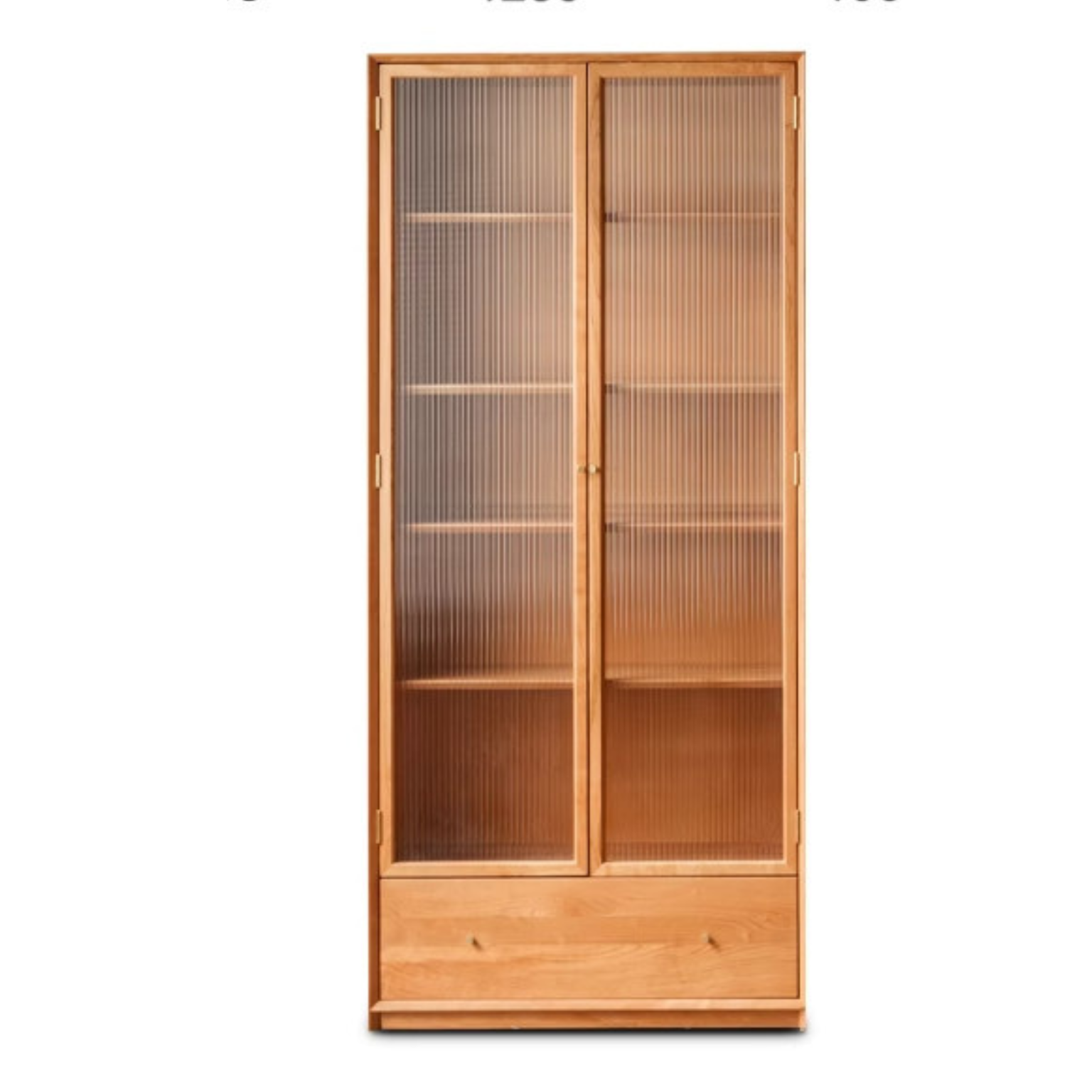 Cherry Wood Combination Bookcase Floor Shelf Glass Door Bookcase