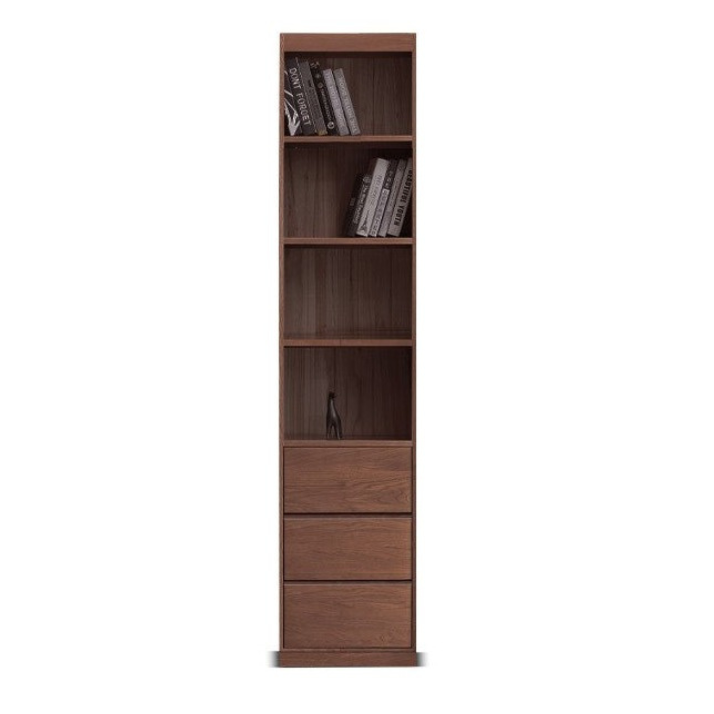 Solid Rubberwood, Oak Solid Wood Bookcase Modern With Glass Door