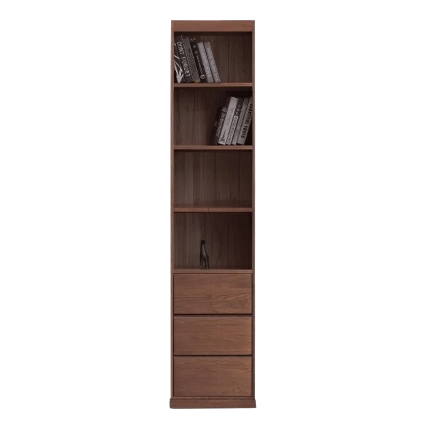 Solid Rubberwood, Oak Solid Wood Bookcase Modern With Glass Door