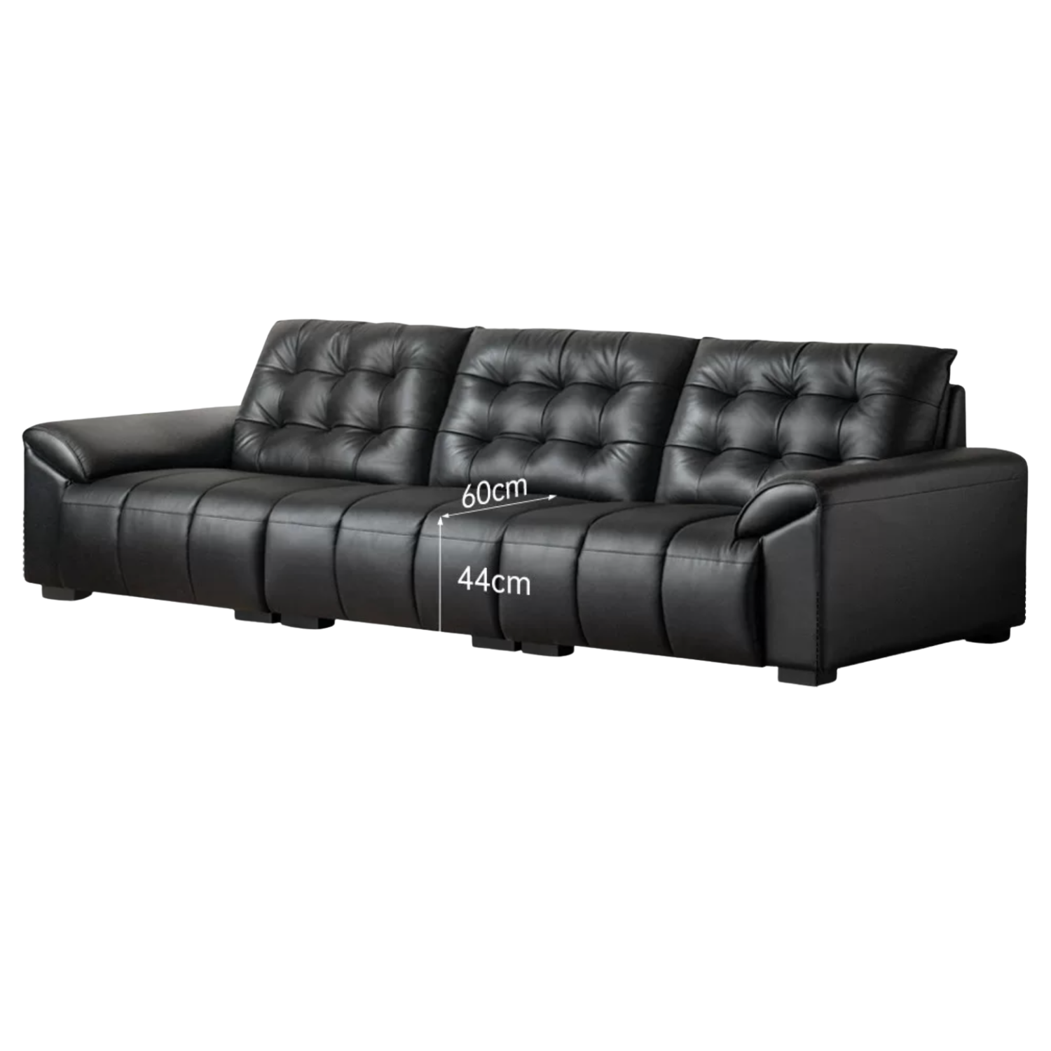 Genuine Leather Oversized Tufted Deep-Cushion Sofa