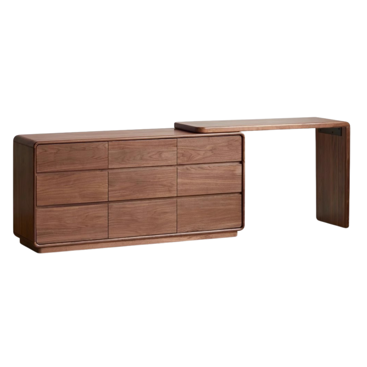 Black Walnut, Golden Sandalwood Telescopic Vanity Table.