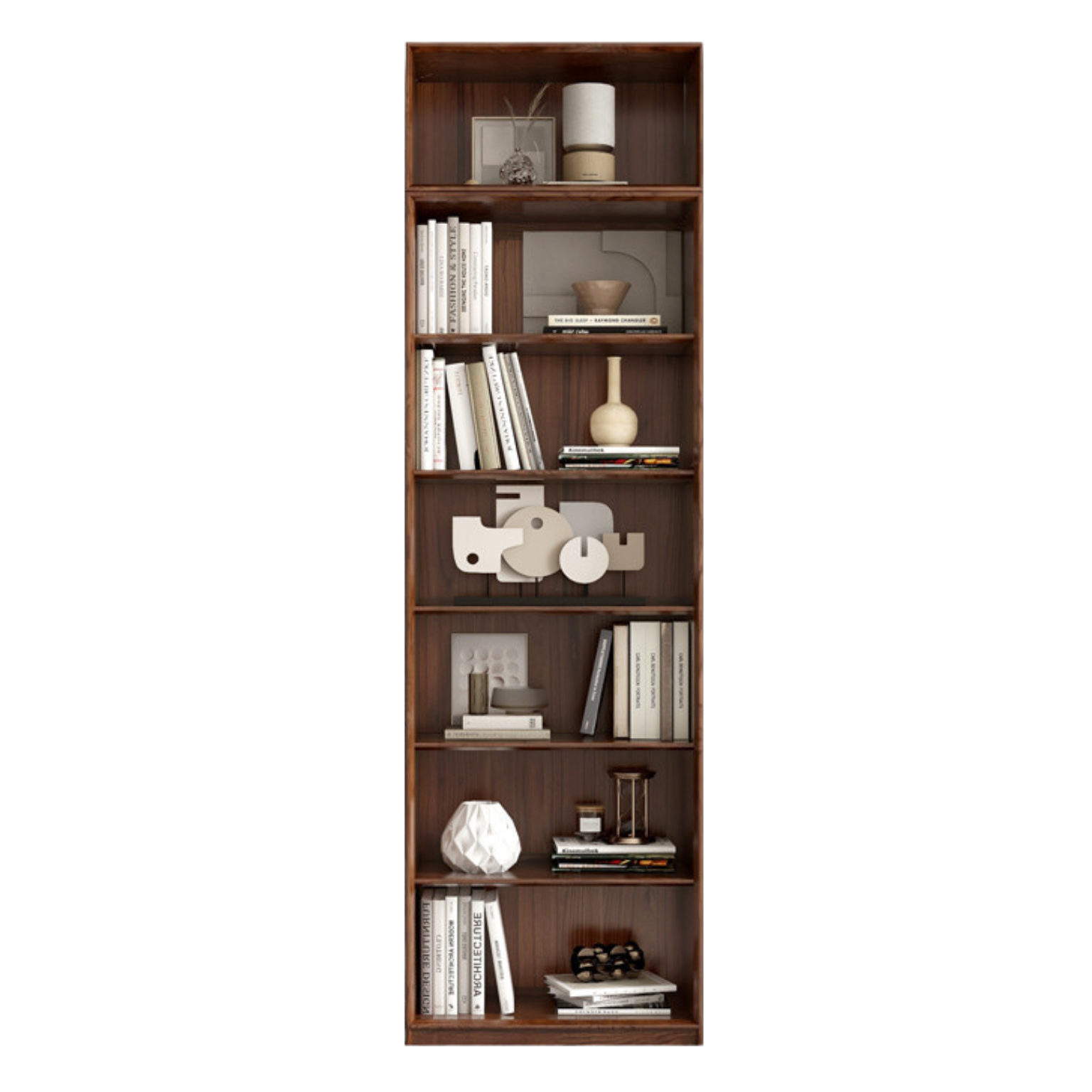 Oak, Ash Solid Wood Modular Bookcase with Glass Doors