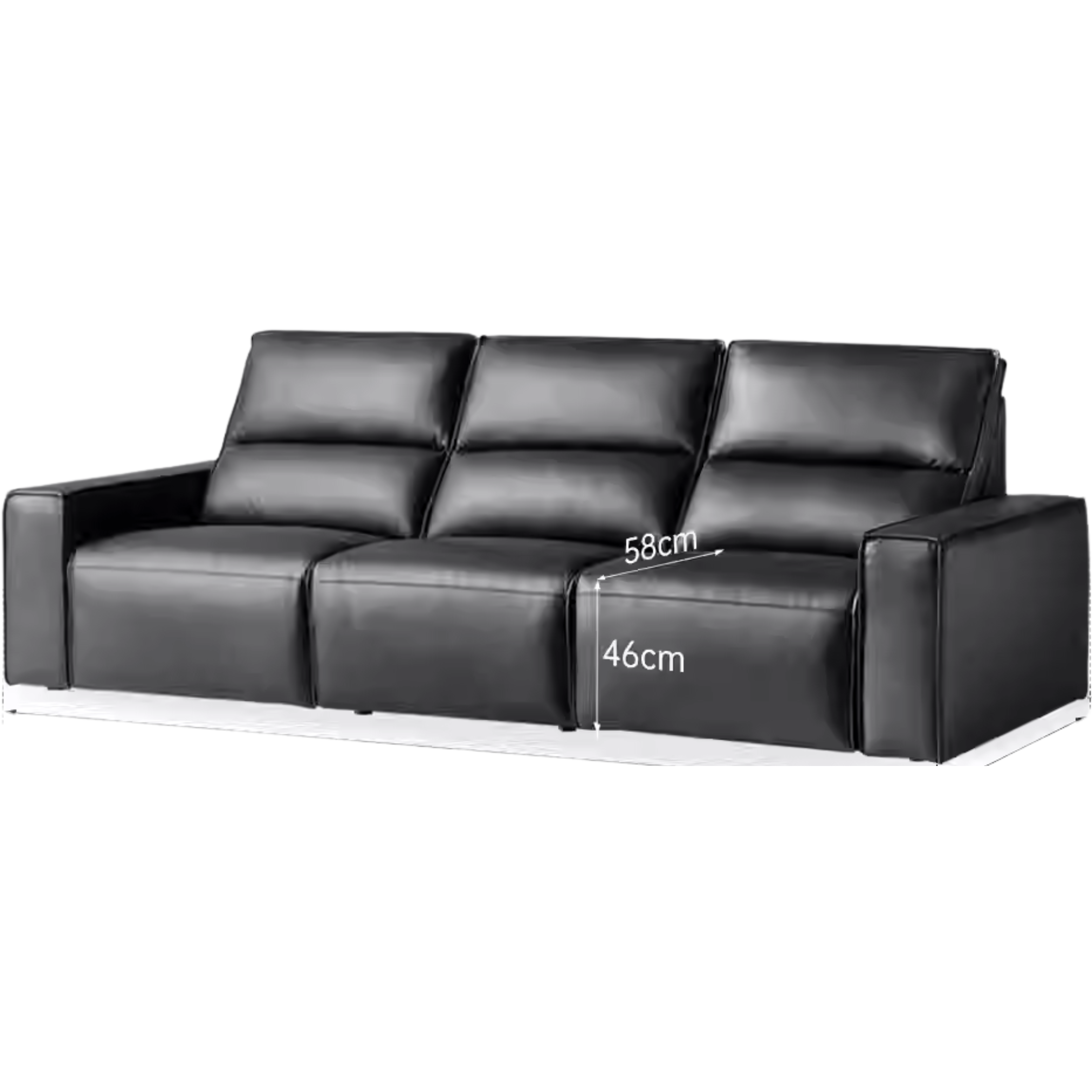 Cowhide Straight Leather Electric Sofa- 4 color