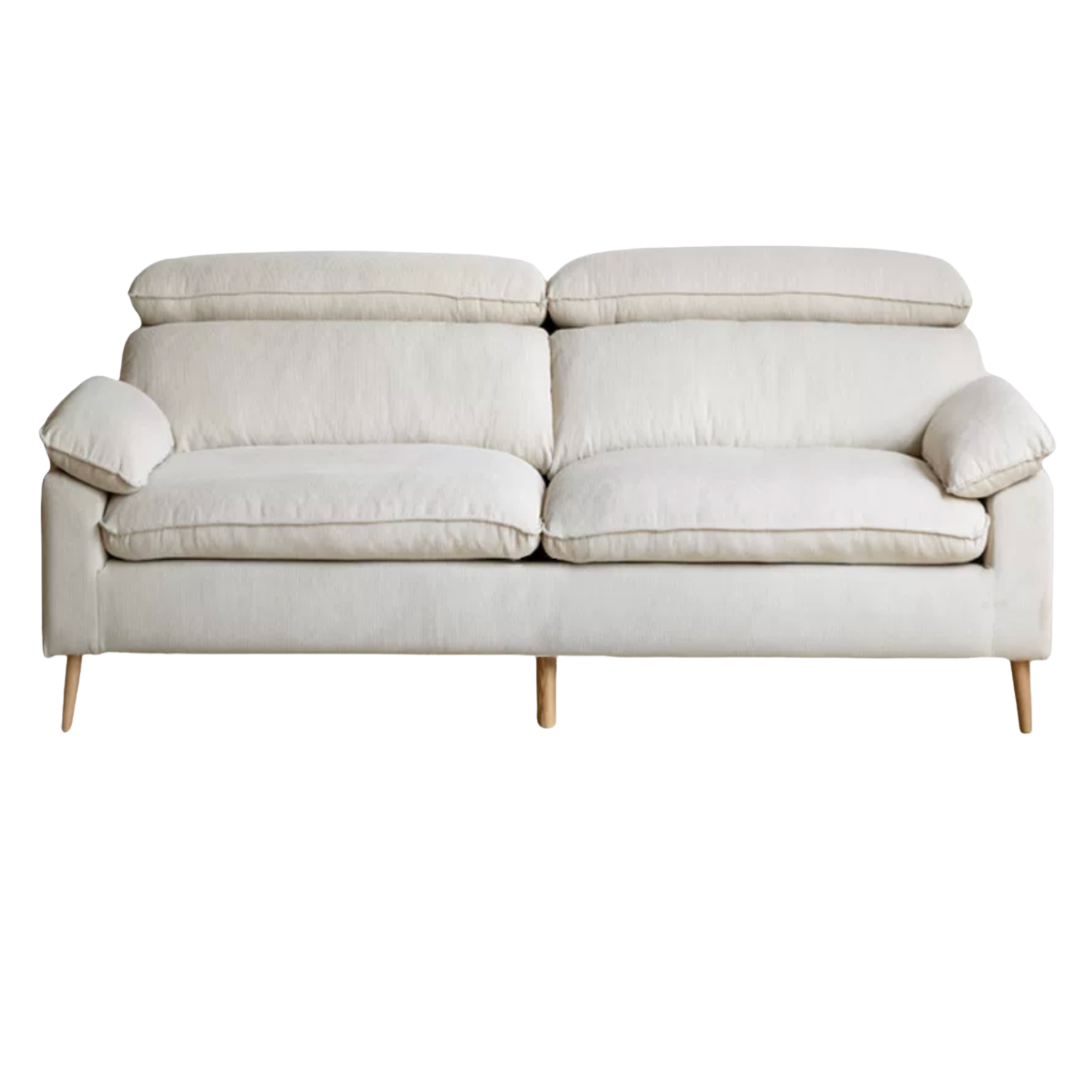 Fabric High Back Straight Sofa Modern.