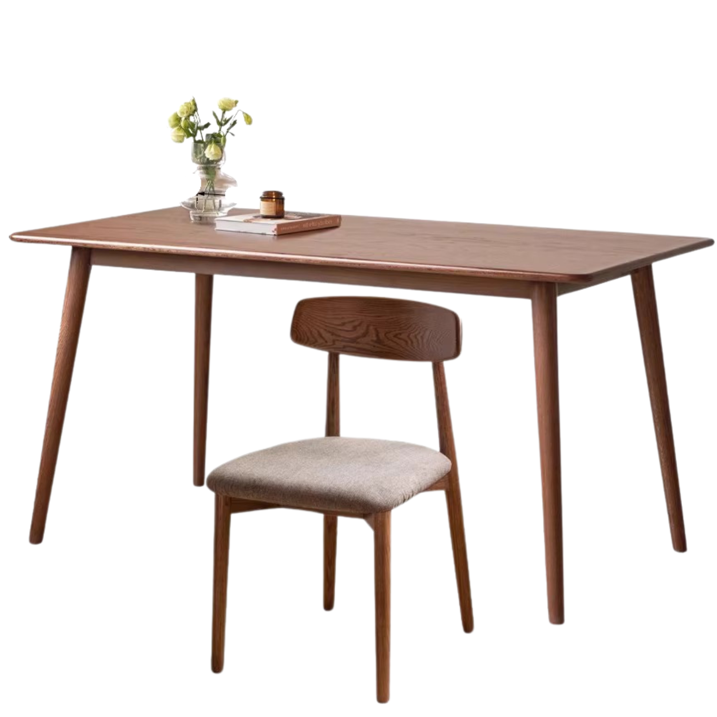 Black Walnut, Oak Solid Wood Walnut Color Dining Table