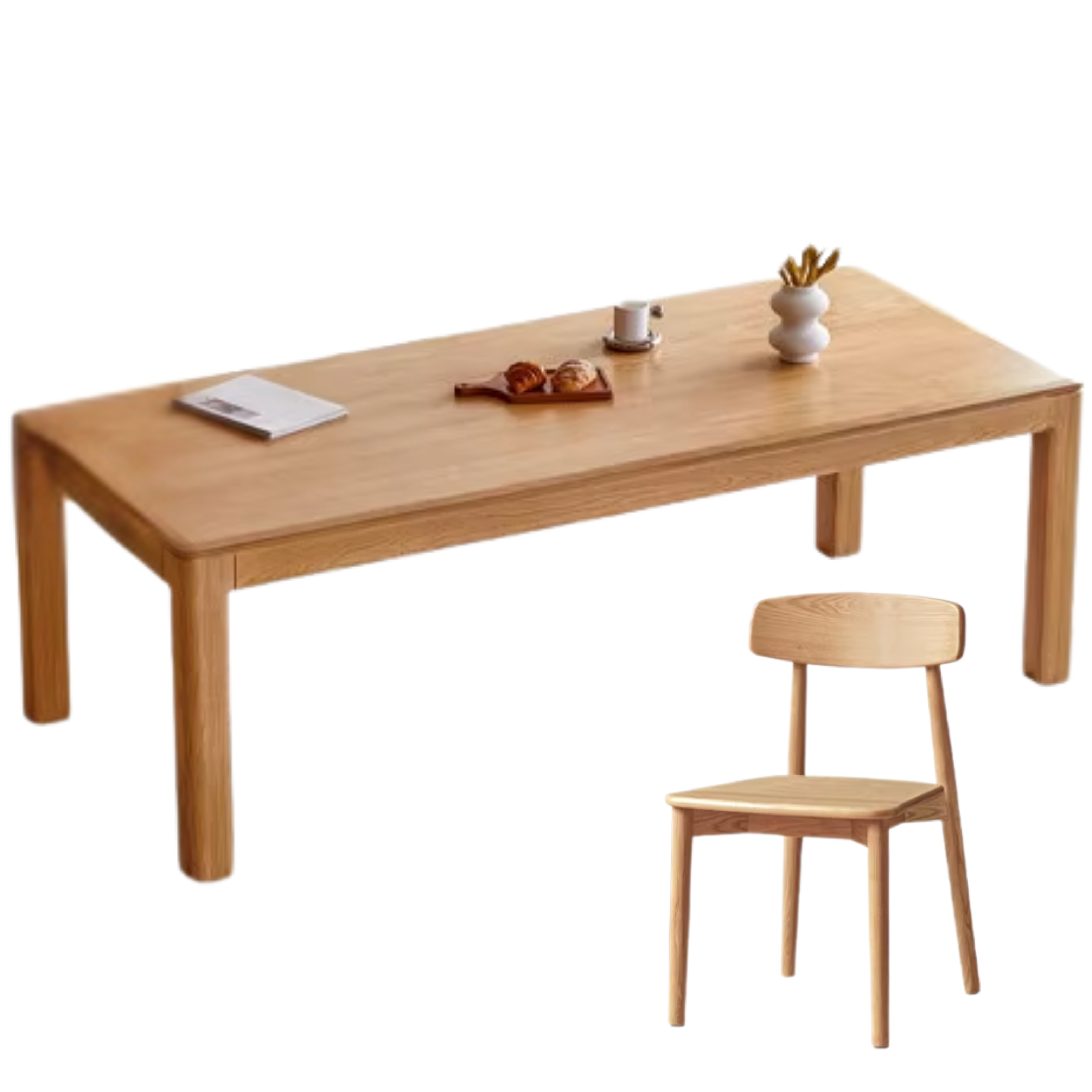 Oak, Red Oak Solid Wood Rectangular Dining Table