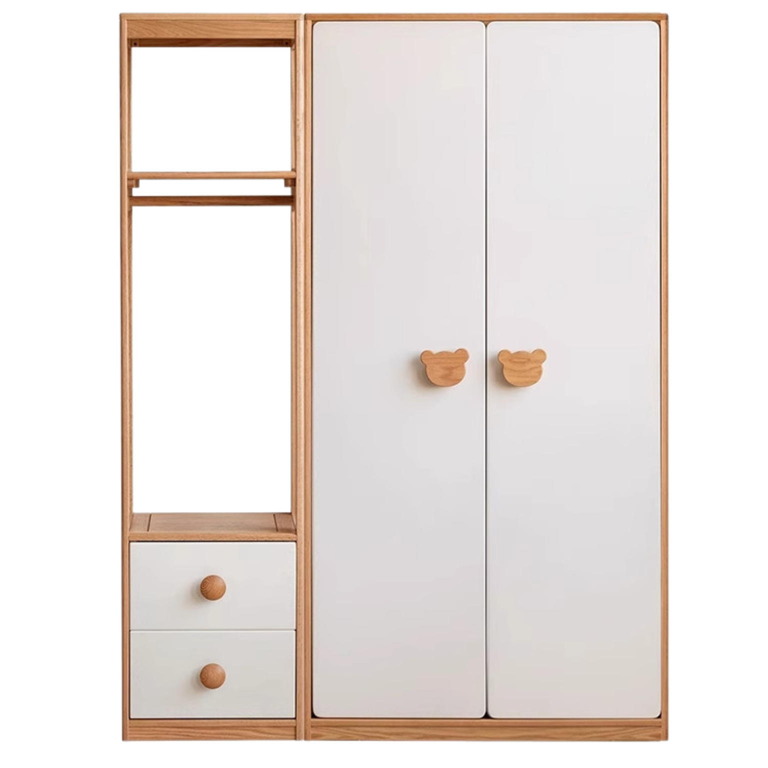 Oak Solid Wood Children's Wardrobe Combination