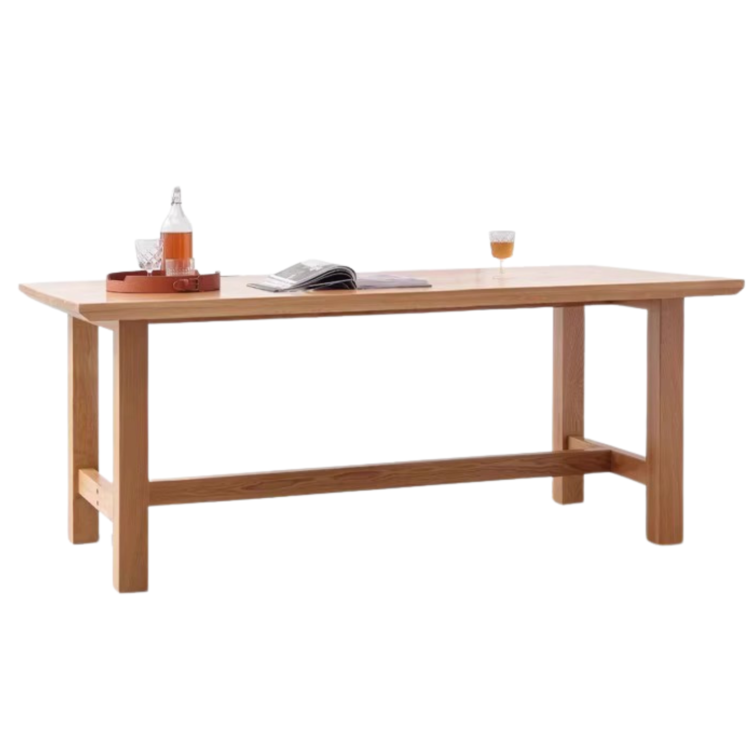 Oak, Ash, Poplar, Cherry Solid Wood Rustic Style Dining Table