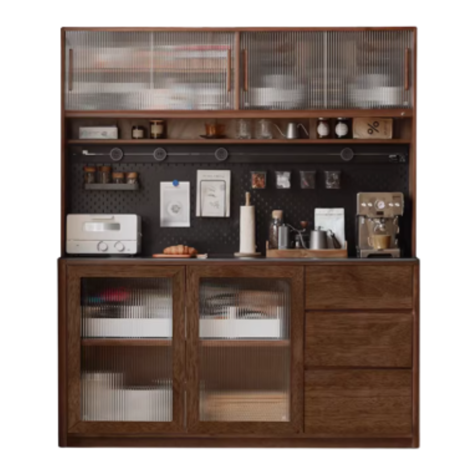Sandalwood, Black Walnut, Ash Solid Wood Sideboard Hole Storage