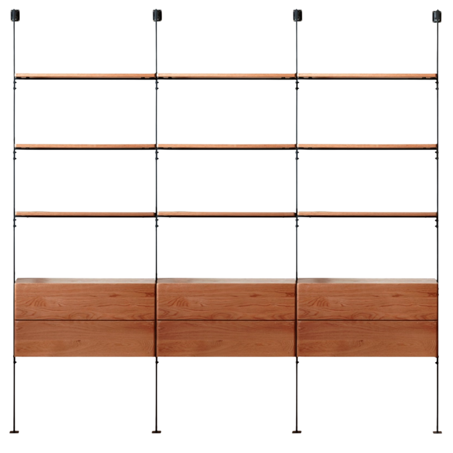 Oak, Poplar Solid Wood Industrial Style Multi-layer Storage Rack