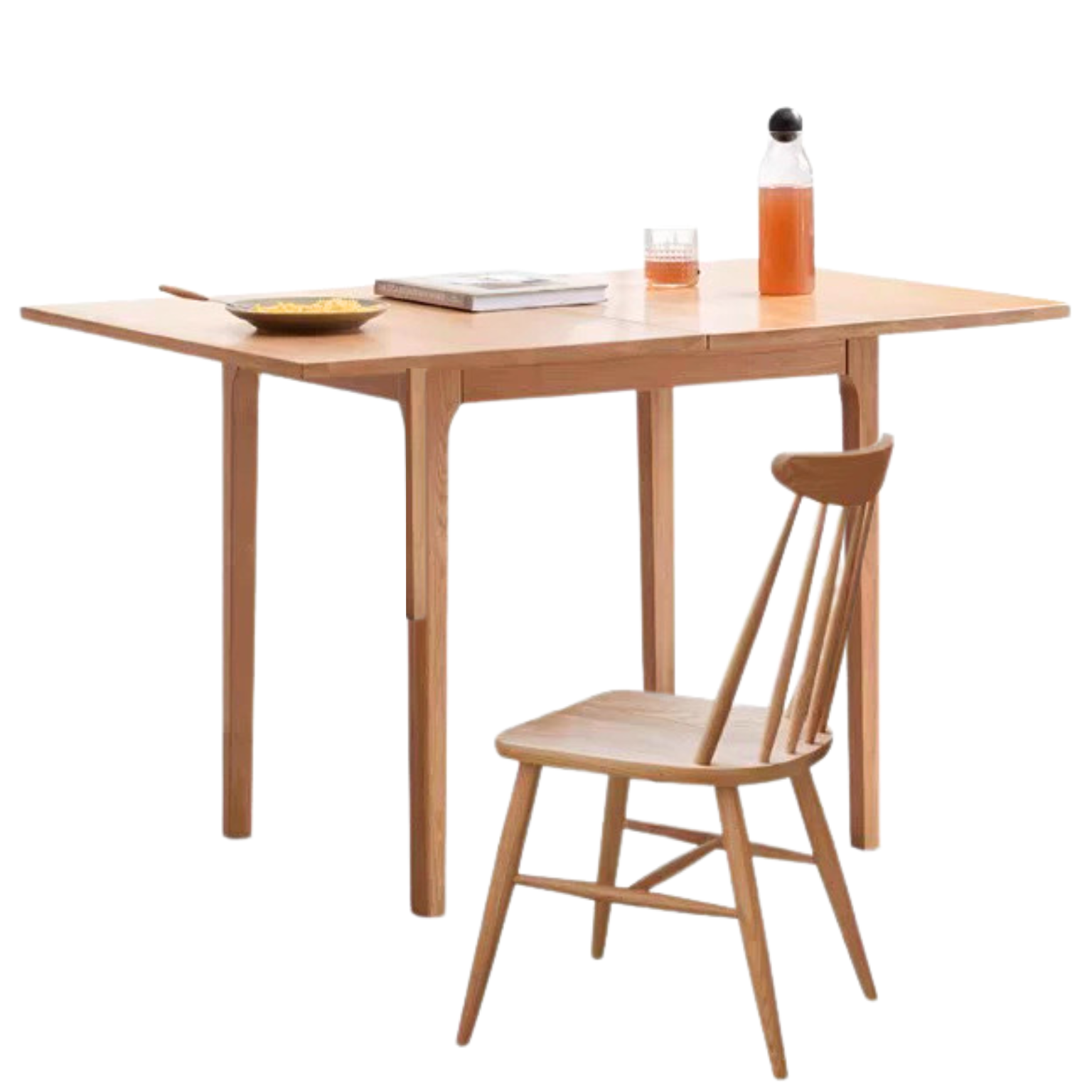 Oak Solid Wood Folding Small Dining Table