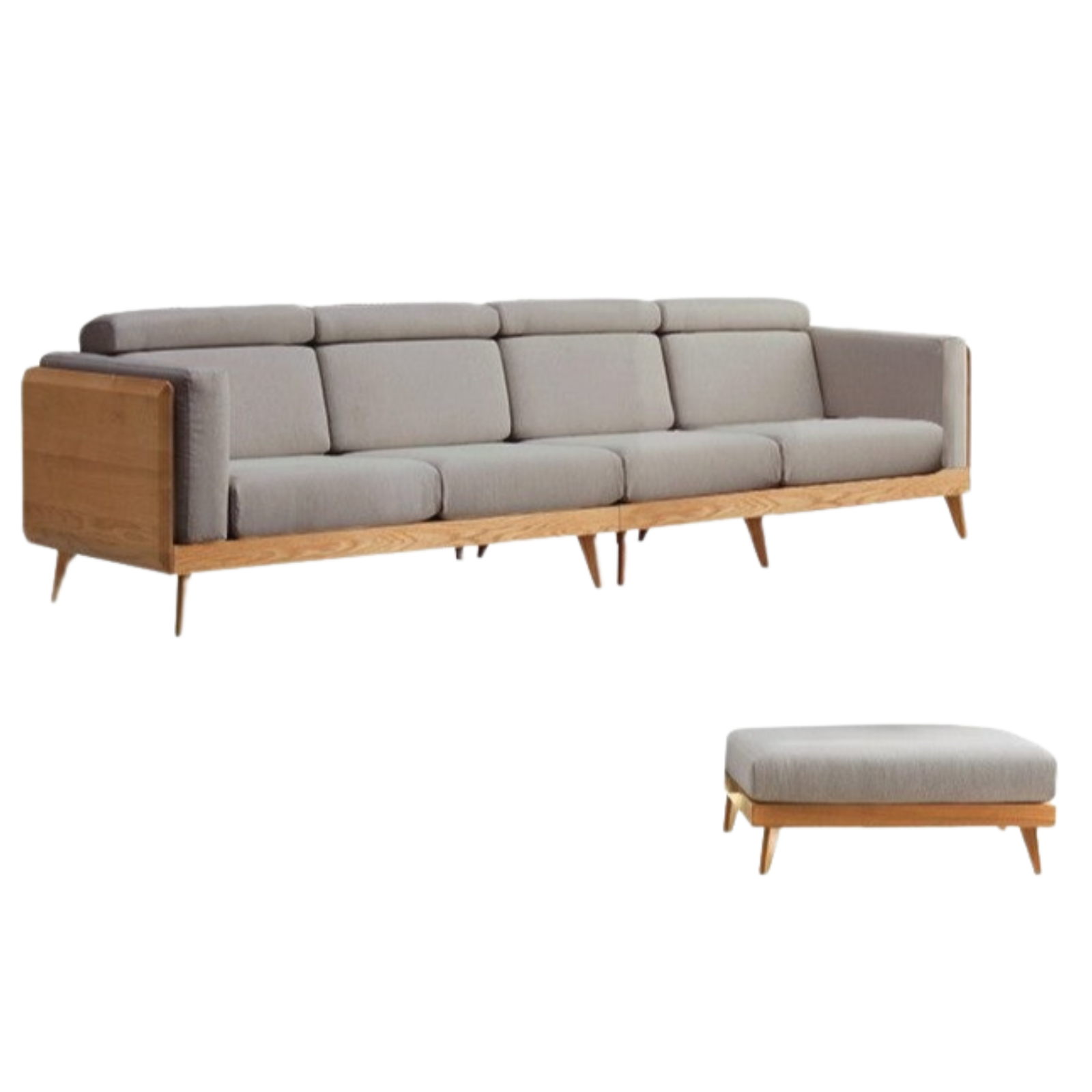 Oak, Ash Solid Wood Modern Fabric Sofa.