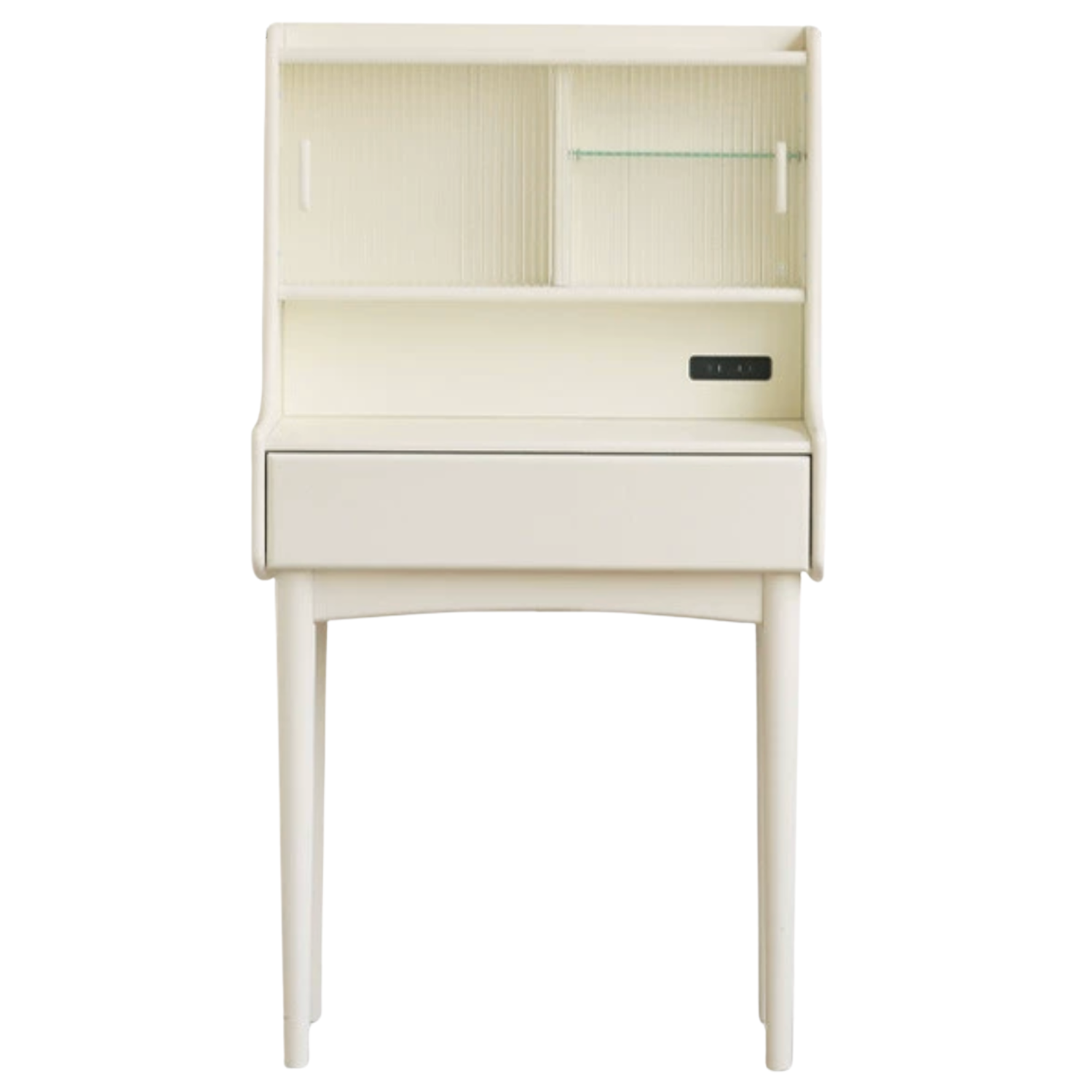 Solid Rubberwood Retro Multifunctional Vanity Table Storage Rack Integrated.