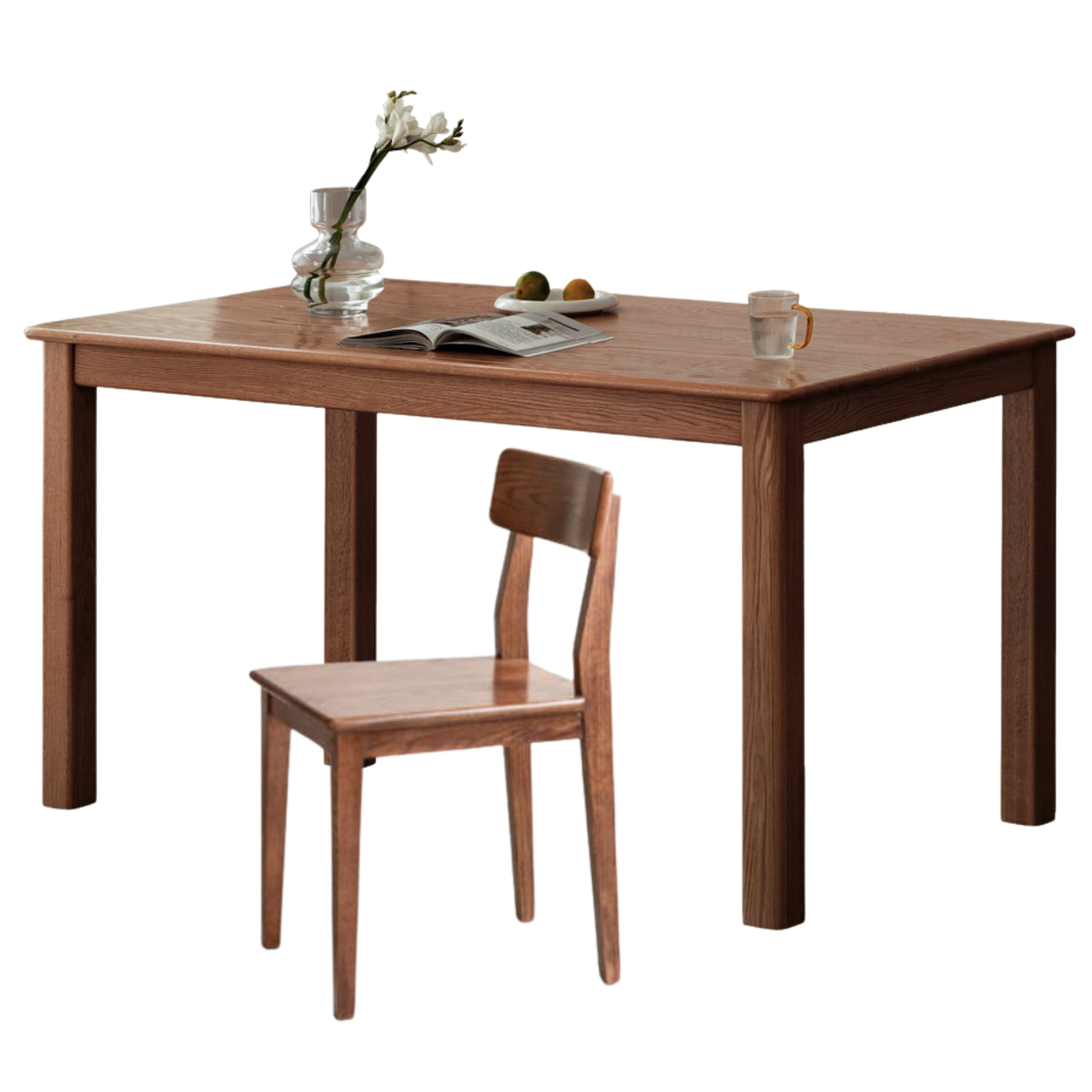 Oak, Ash Solid Wood Modern Dining Table