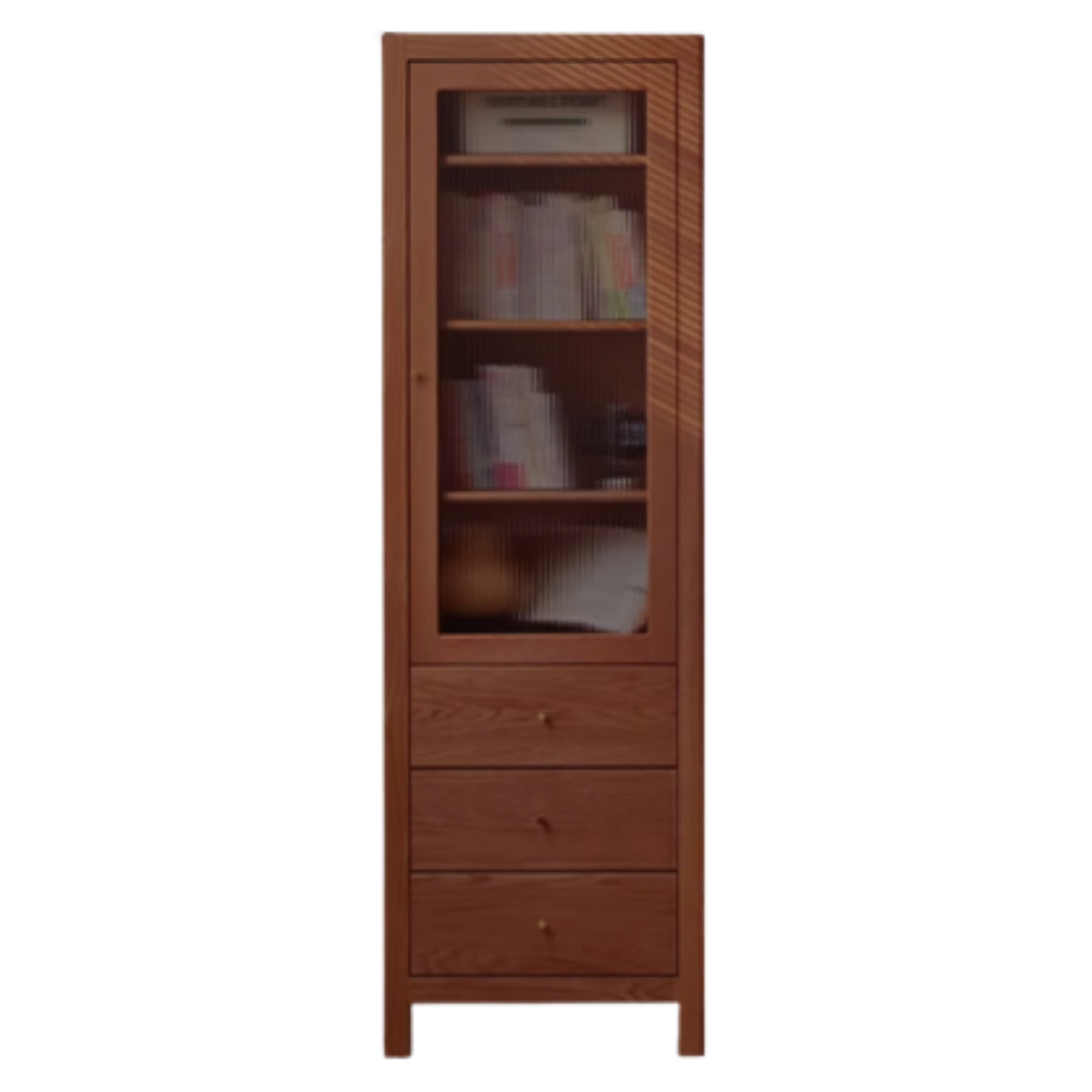 Oak, Solid Rubberwood Modern Minimalist Combination Bookcase