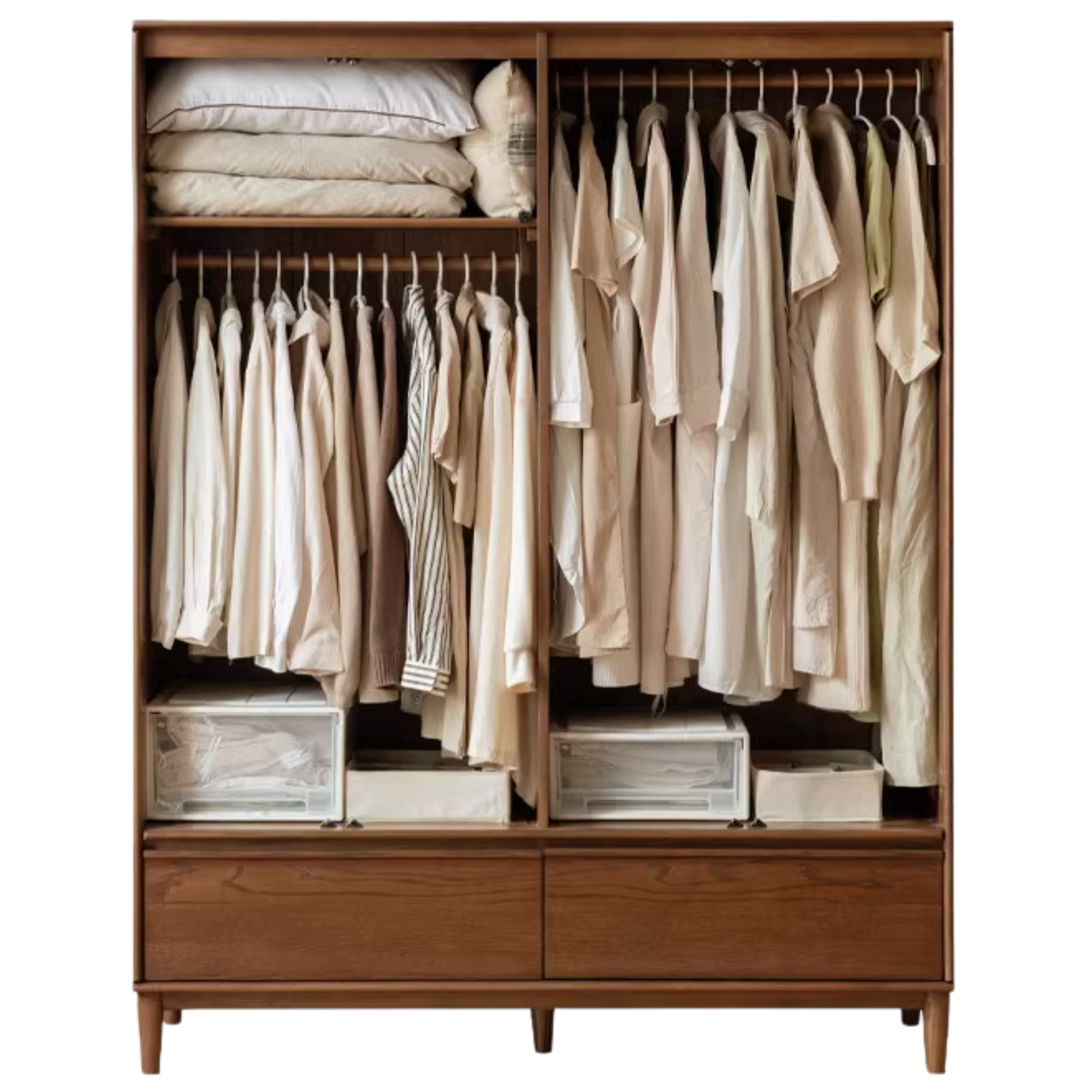 Oak Solid Wood Modern Off-Floor Wardrobe.