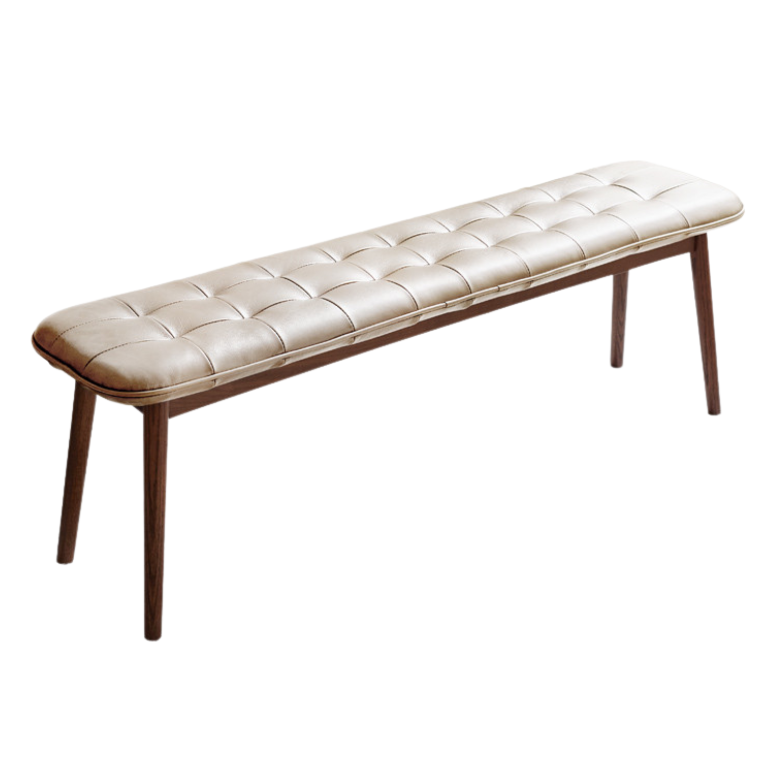 Oak Solid Wood Genuine Leather Bench