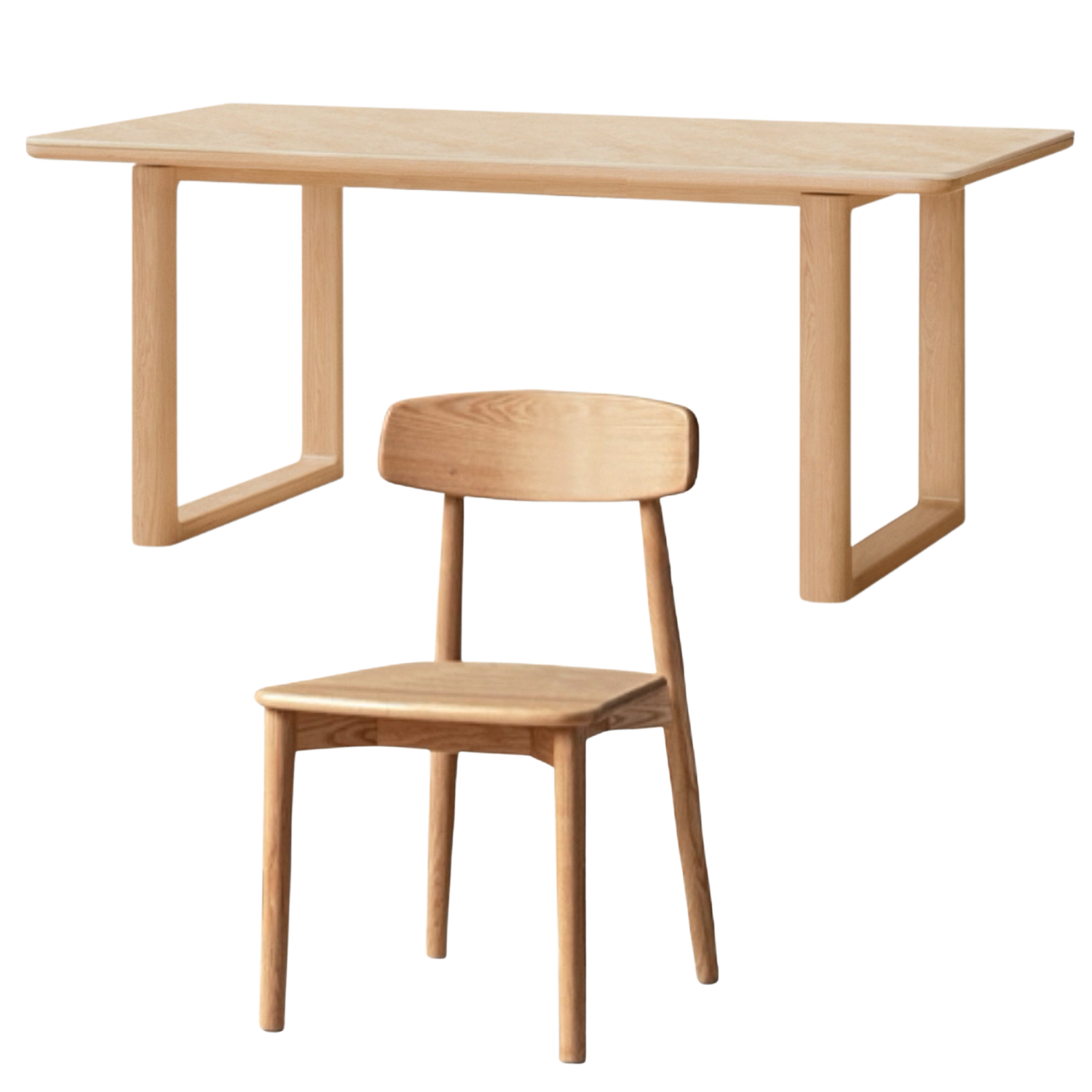Ash, Oak Solid Wood Rock Board Dining Table