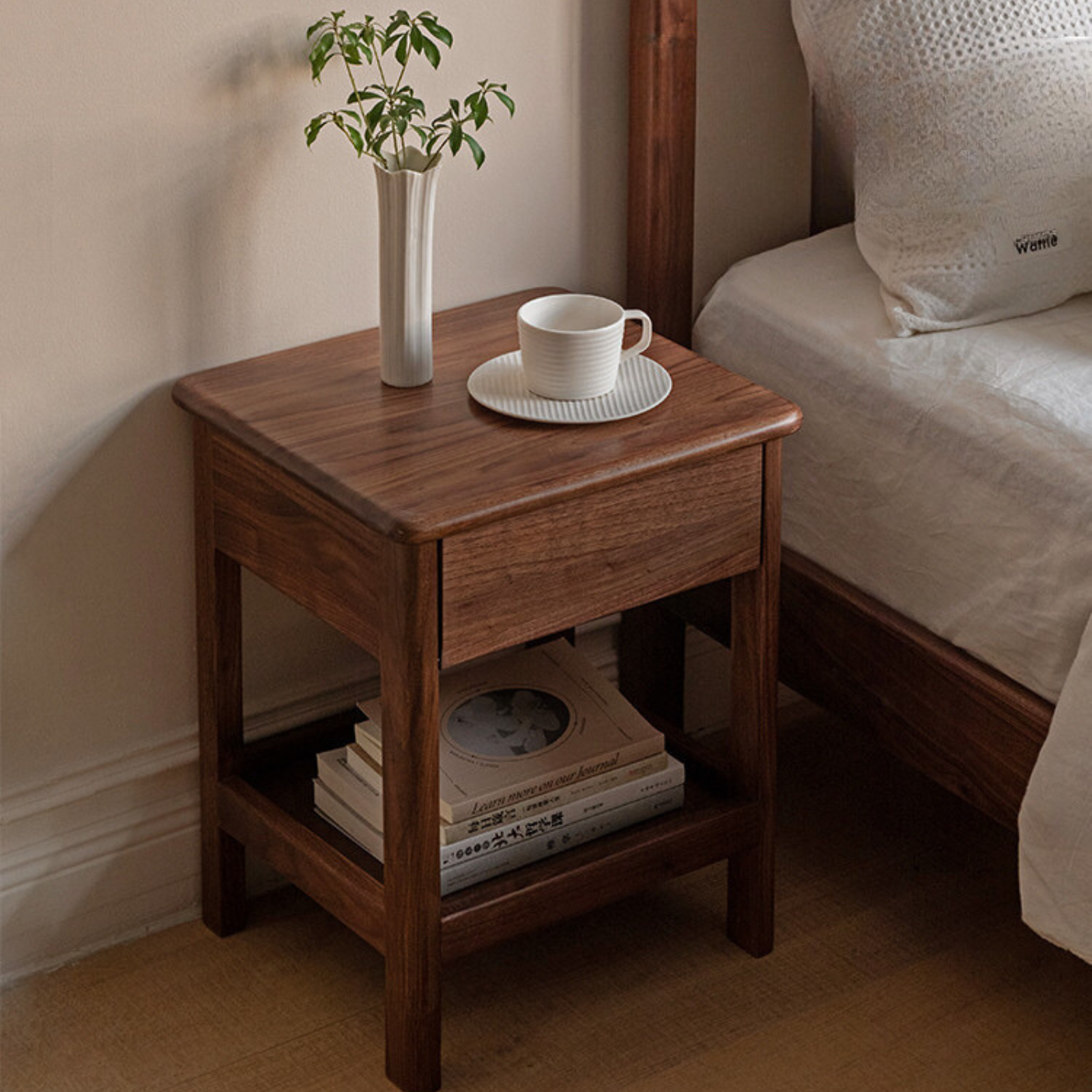 Black Walnut, Ash Bedside Storage Cabinet