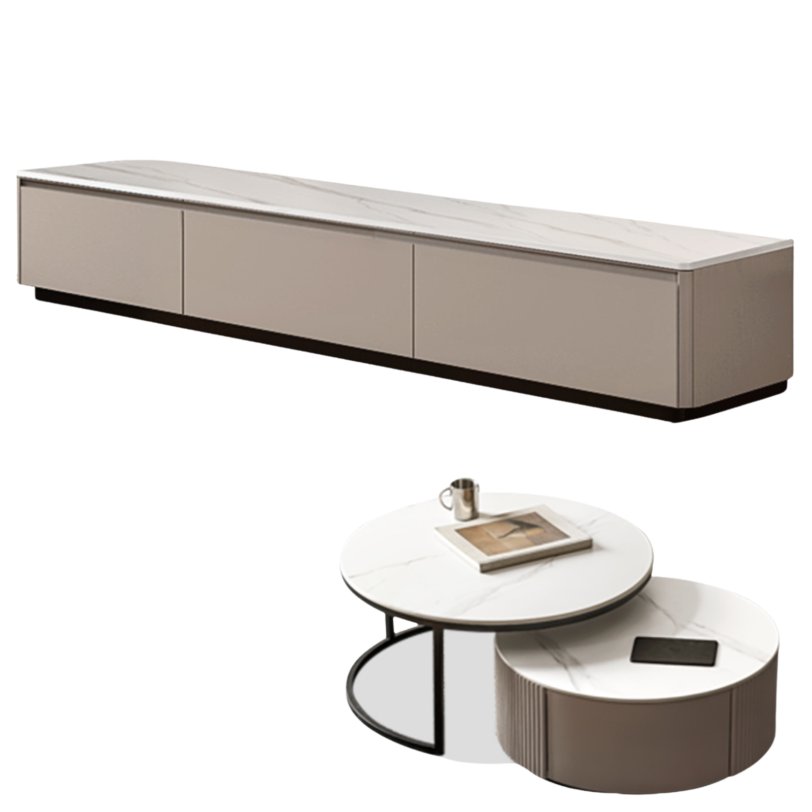 Poplar Solid Wood Rock Slab TV Stand.