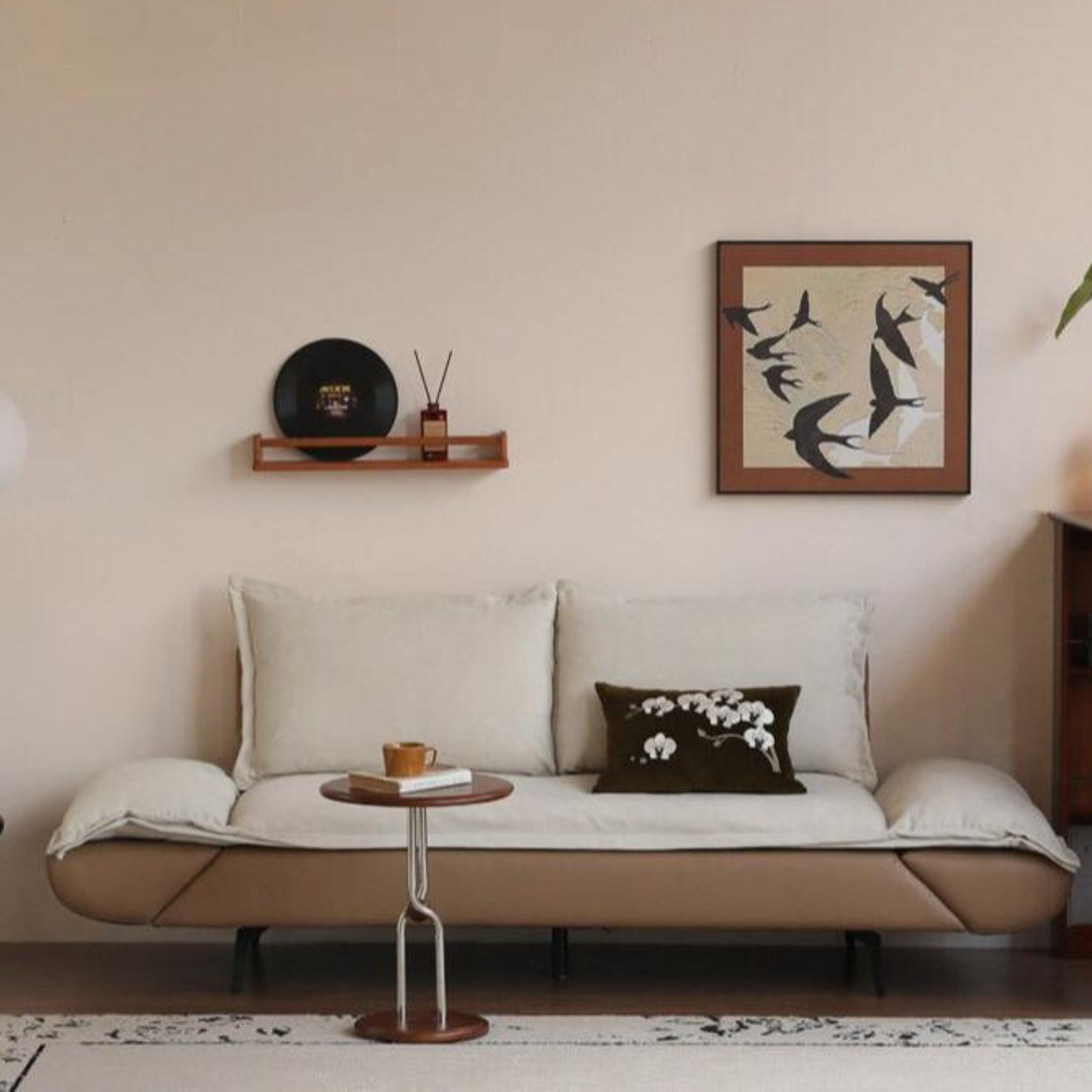 Fabric Straight Sofa Modern Simple,