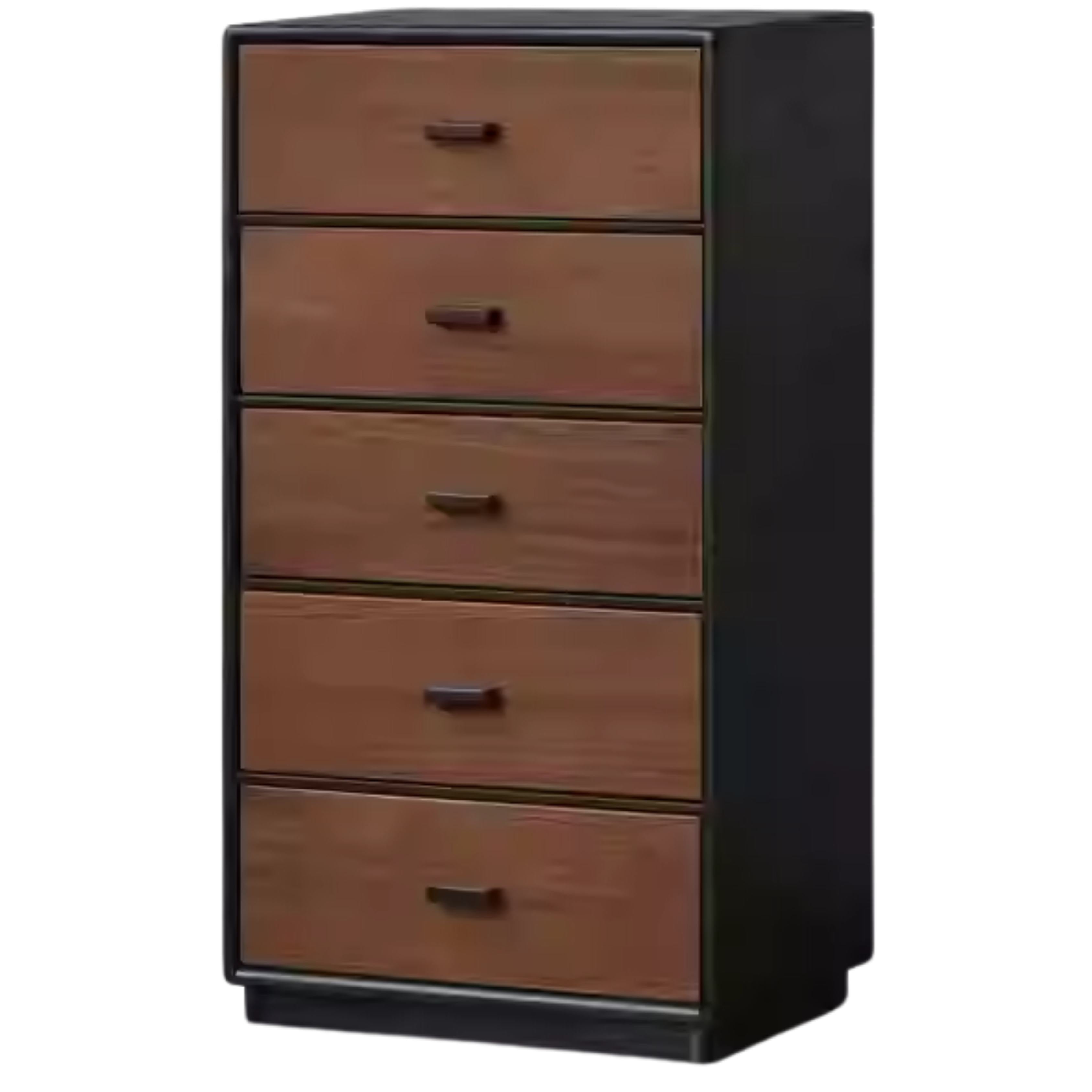 Oak Solid Wood Italian Light Luxury Chest of Drawers.