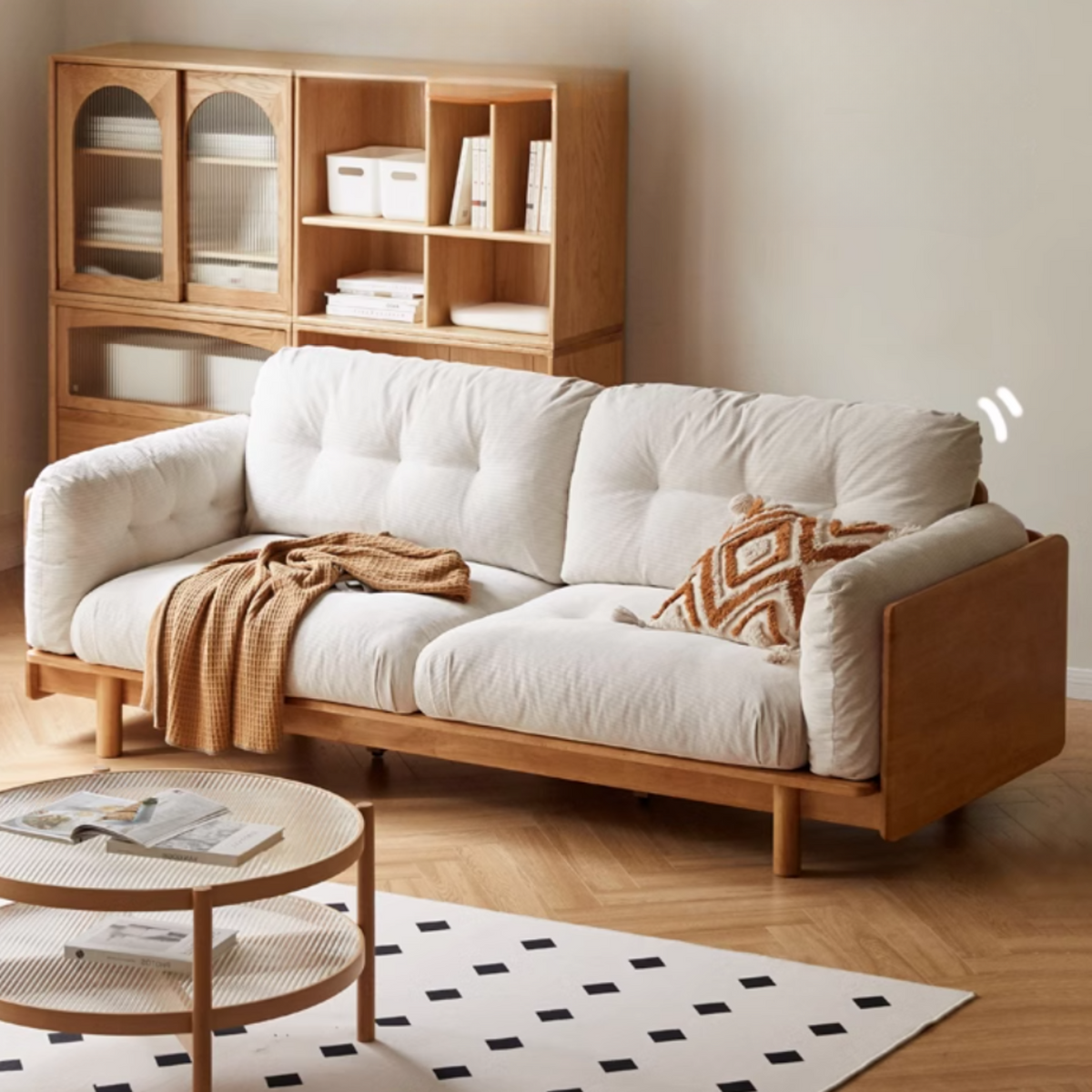 Rubber Solid Wood Modern Soft Sofa