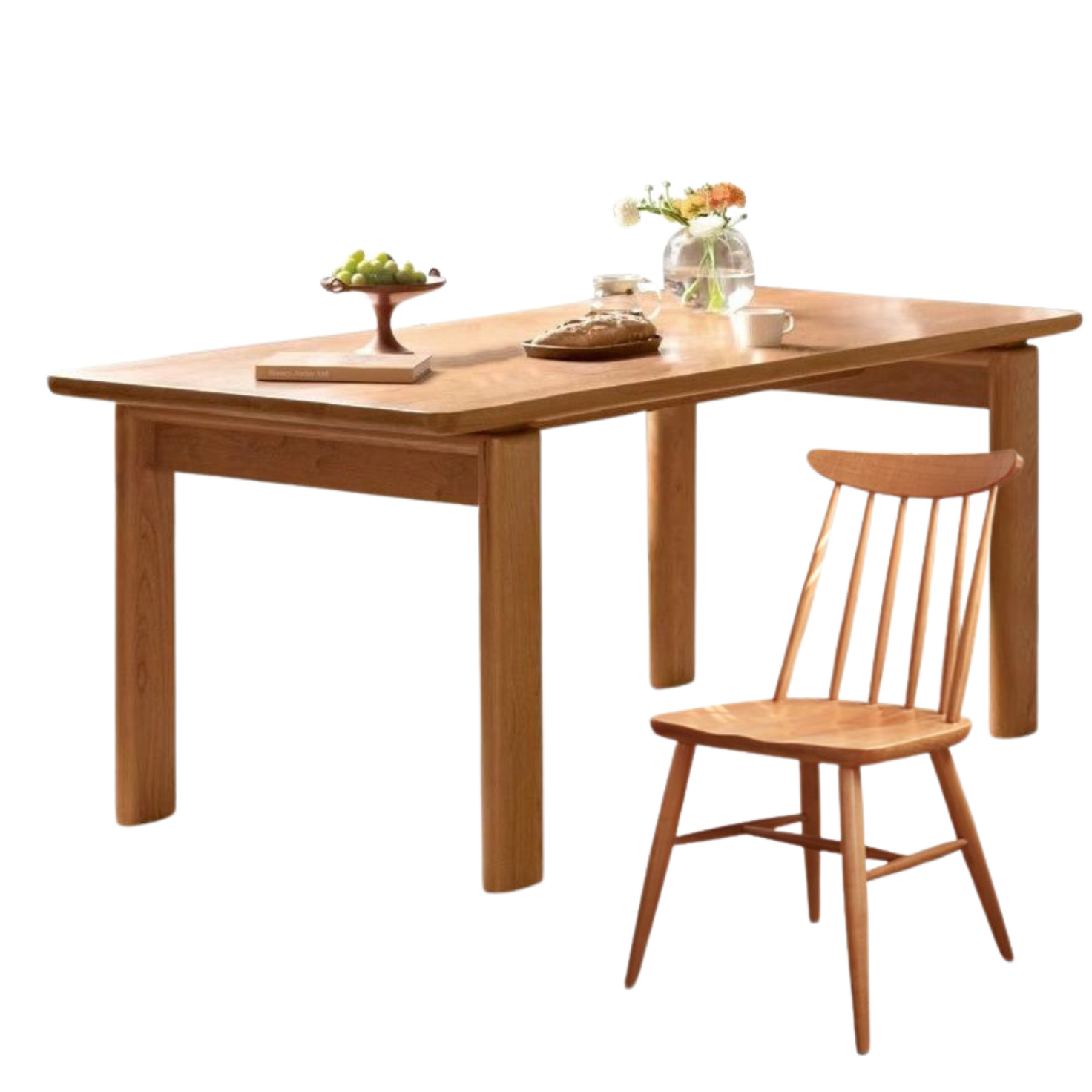 Cherry Solid Wood Long Dining Table