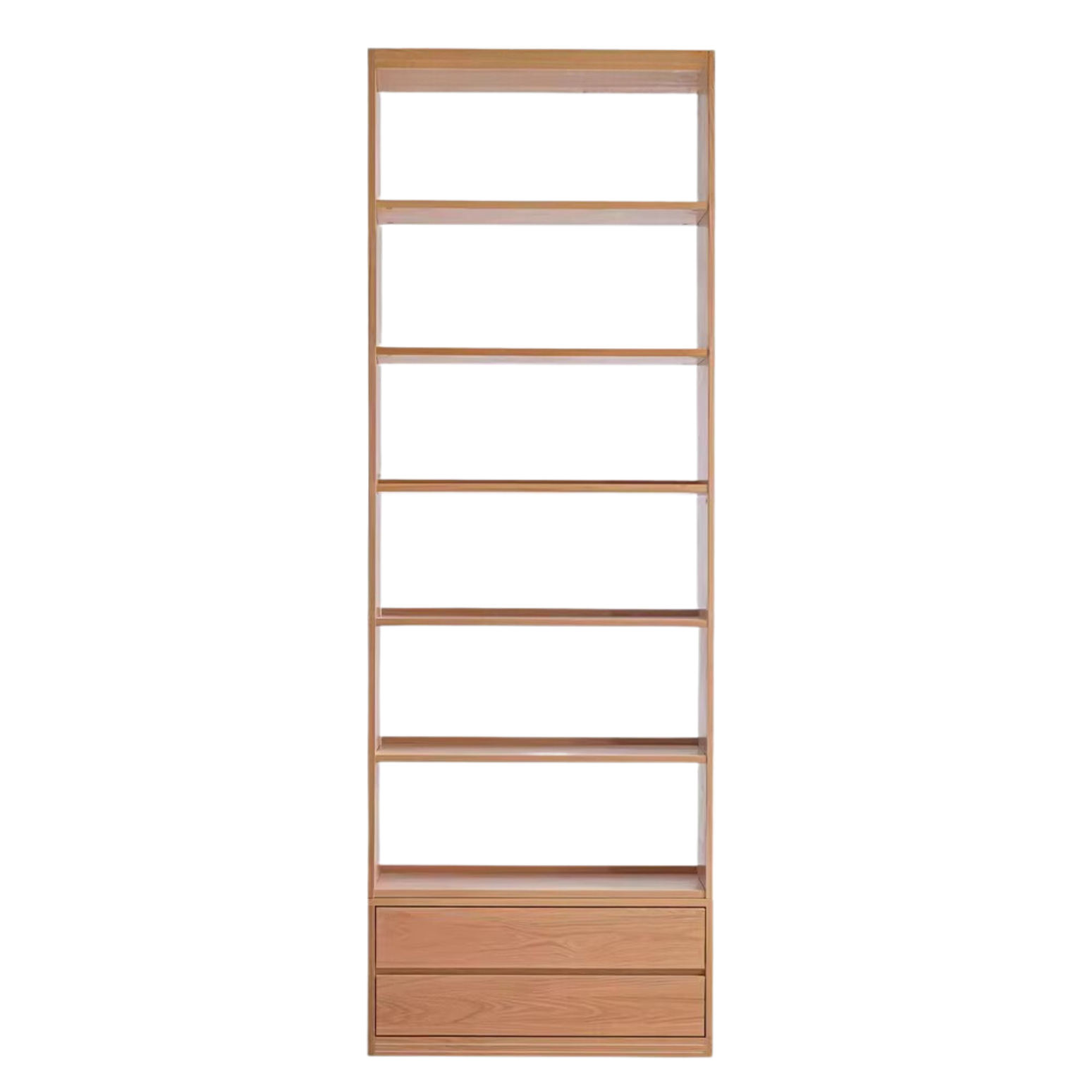 Oak Solid Wood Floor To Ceiling Bookshelves