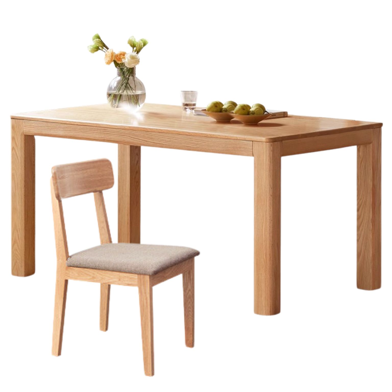 Oak, Red Oak Solid Wood Rectangular Dining Table