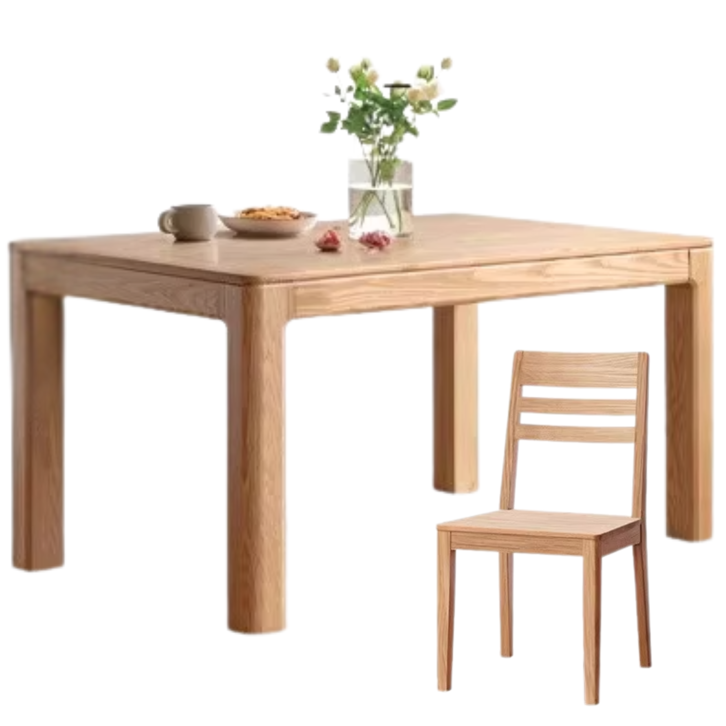 Oak, Red Oak Solid Wood Rectangular Dining Table