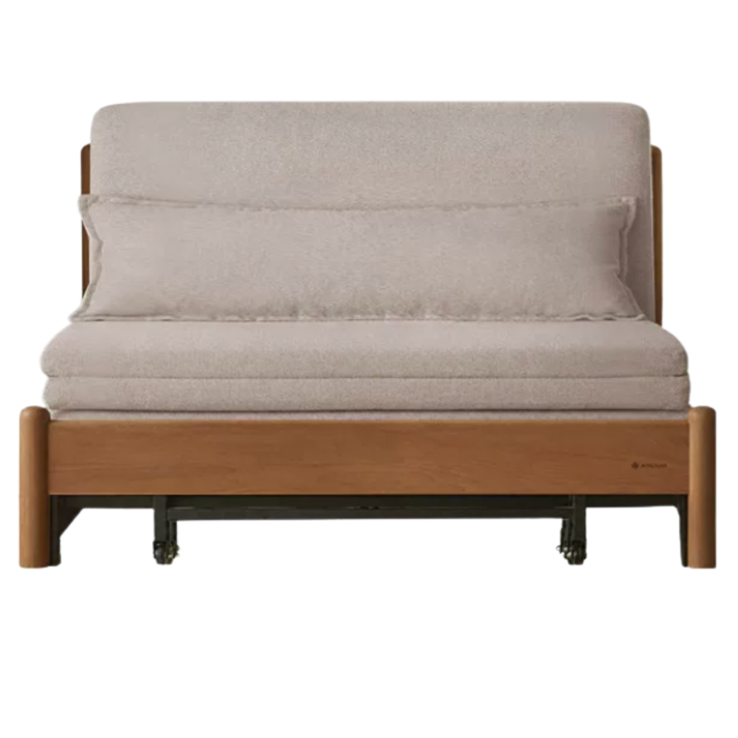 Beech Solid Wood Minimalist Pull-Out Sofa Bed