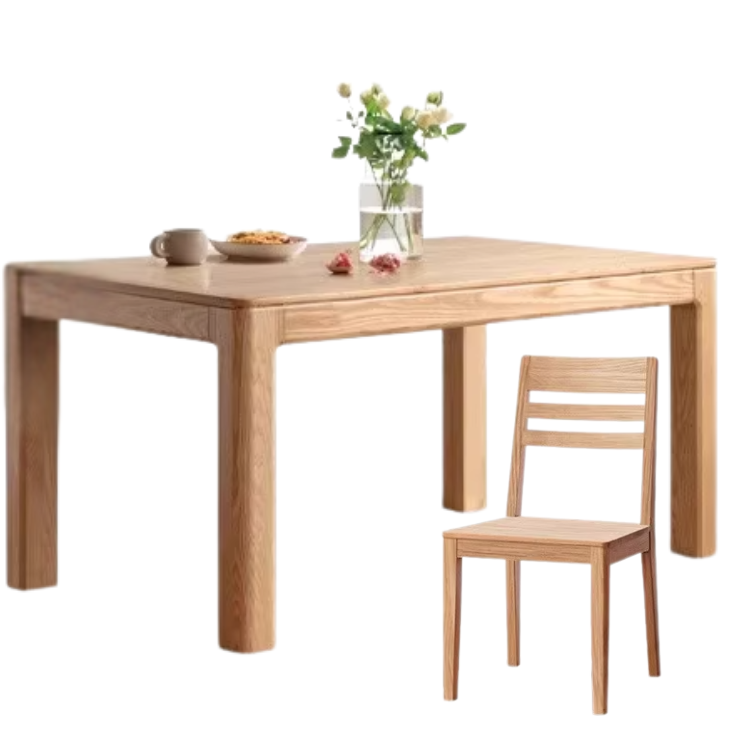 Oak, Red Oak Solid Wood Rectangular Dining Table