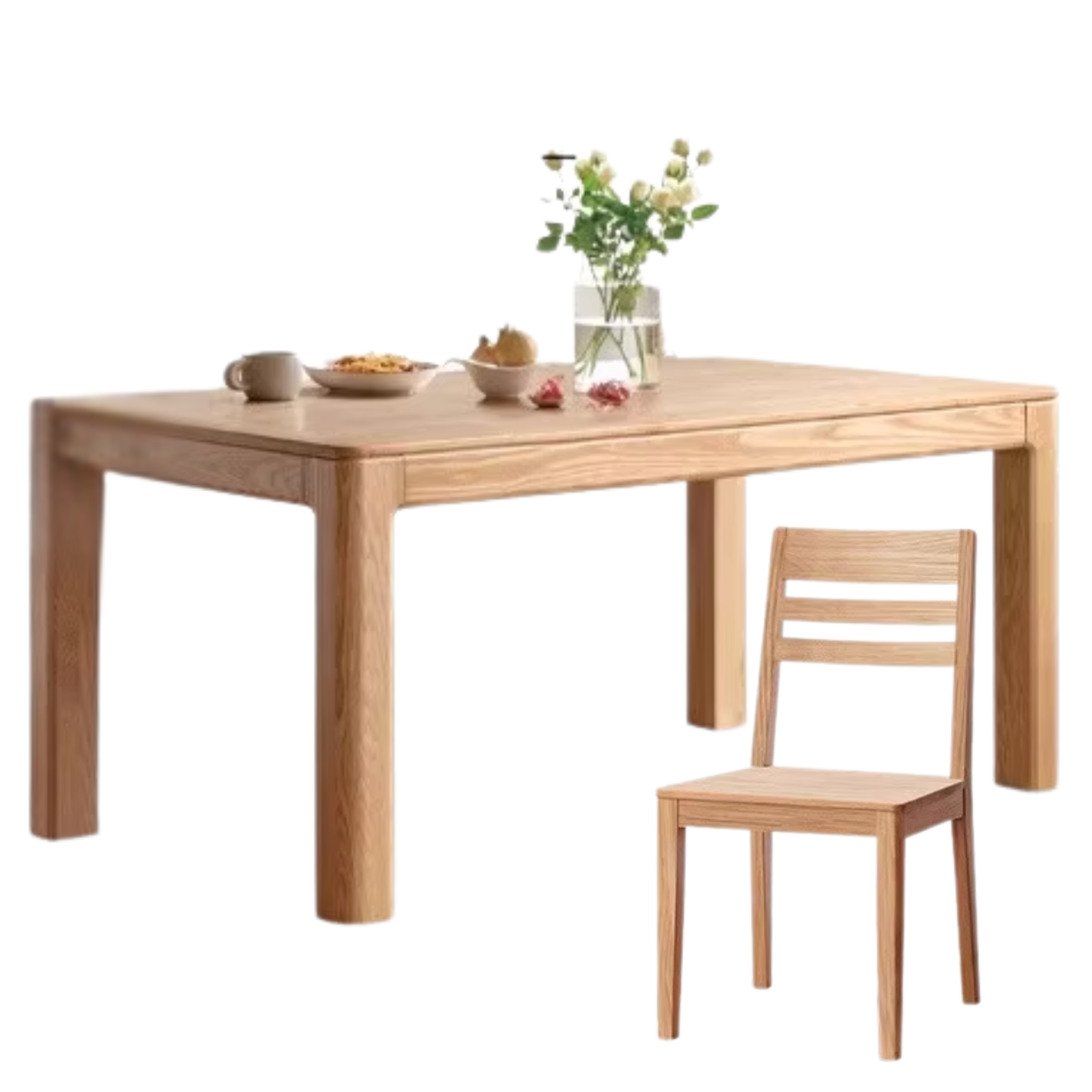 Oak, Red Oak Solid Wood Rectangular Dining Table