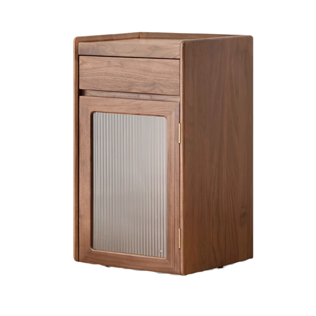Oak, Black Walnut Solid Wood Tea Cabinet Kettle Integrated Side Cabinet