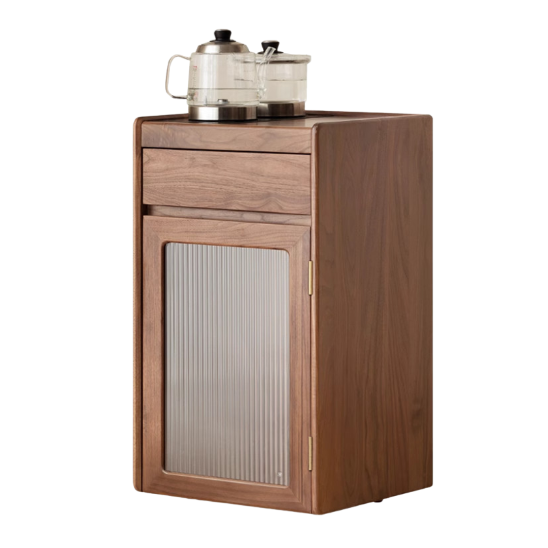 Oak, Black Walnut Solid Wood Tea Cabinet Kettle Integrated Side Cabinet