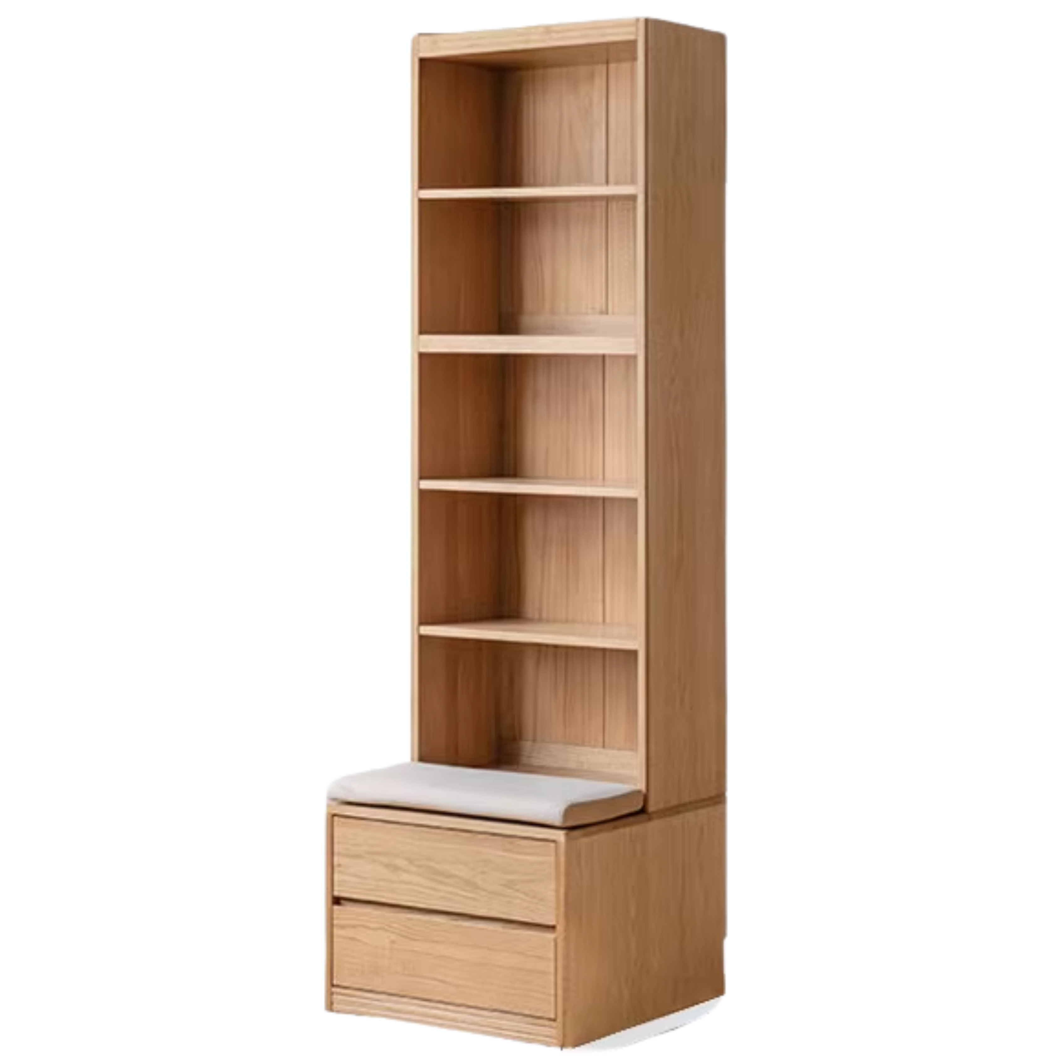 Ash, Oak Solid Wood Modern Combination Bookcase Integrated Card Seat
