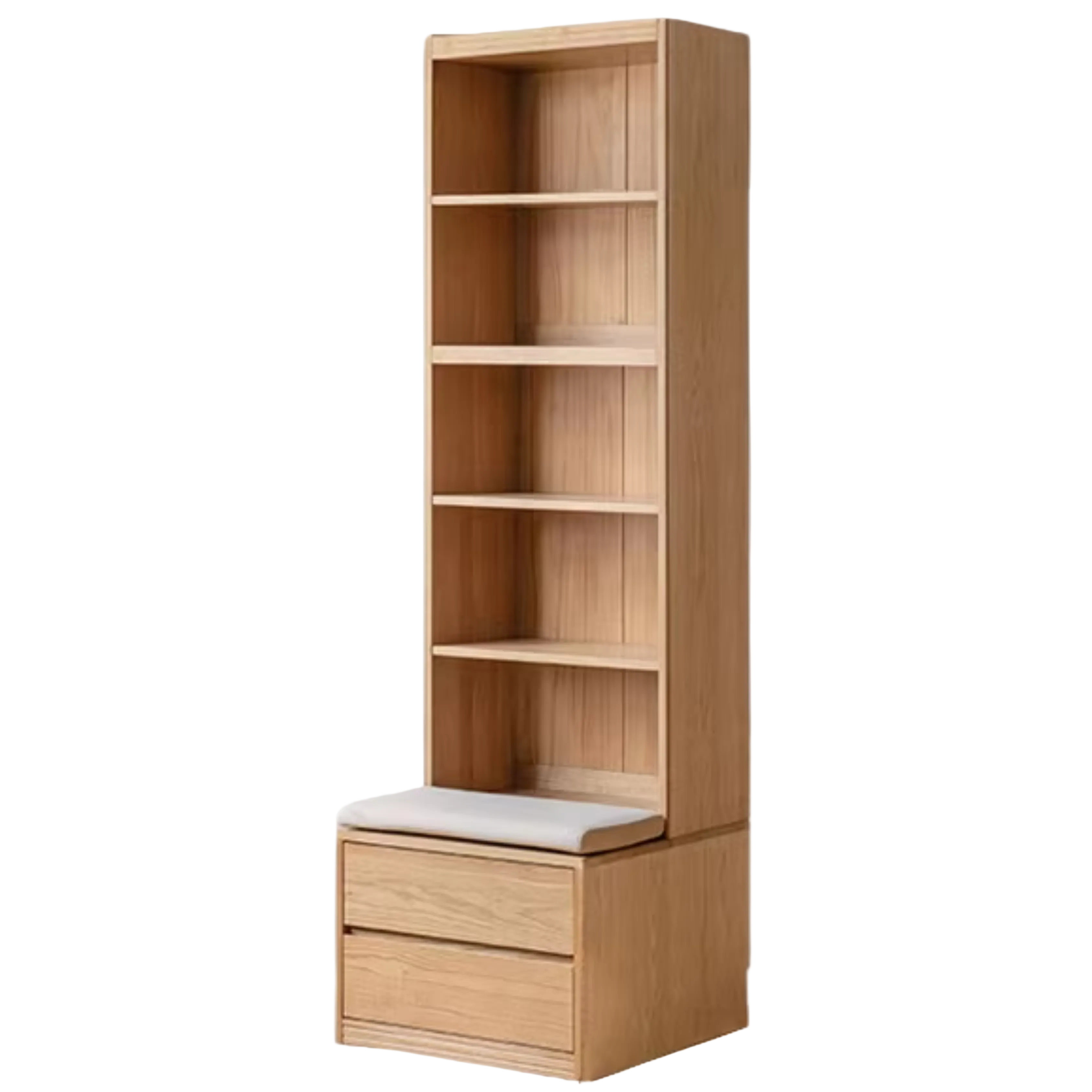 Ash, Oak Solid Wood Modern Combination Bookcase Integrated Card Seat