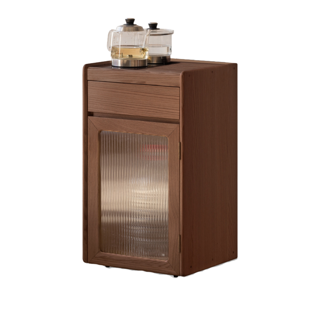Oak, Black Walnut Solid Wood Tea Cabinet Kettle Integrated Side Cabinet