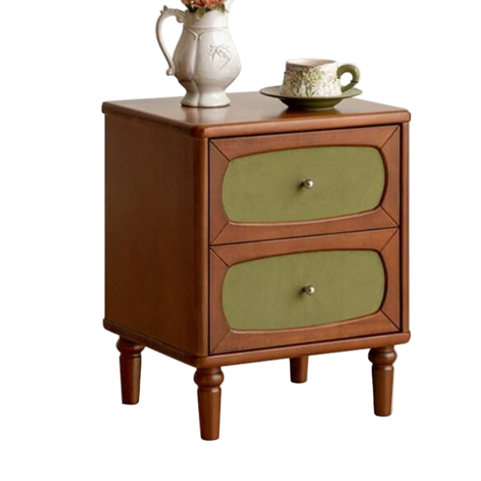 Poplar Solid Wood French Retro Style nightstand