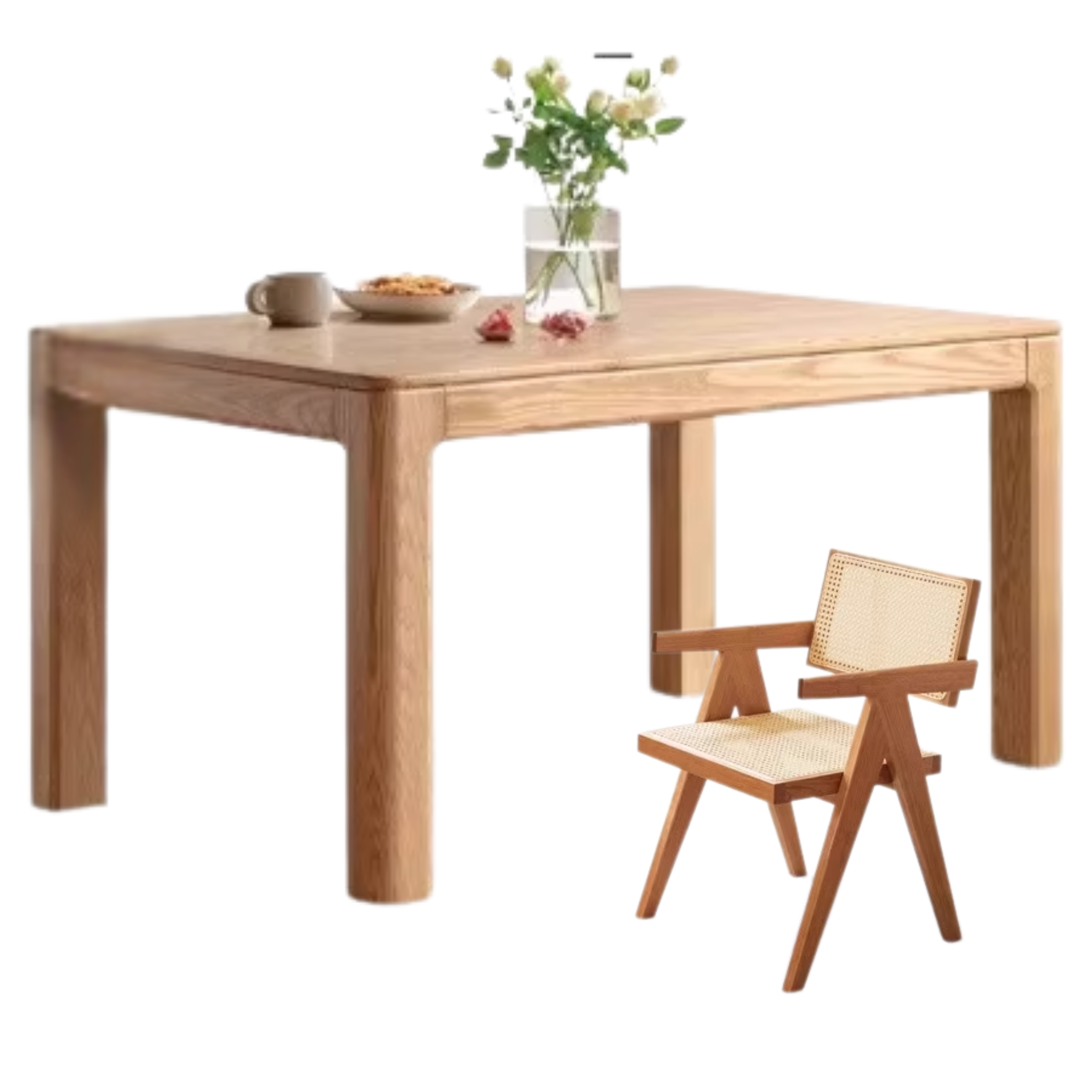 Oak, Red Oak Solid Wood Rectangular Dining Table