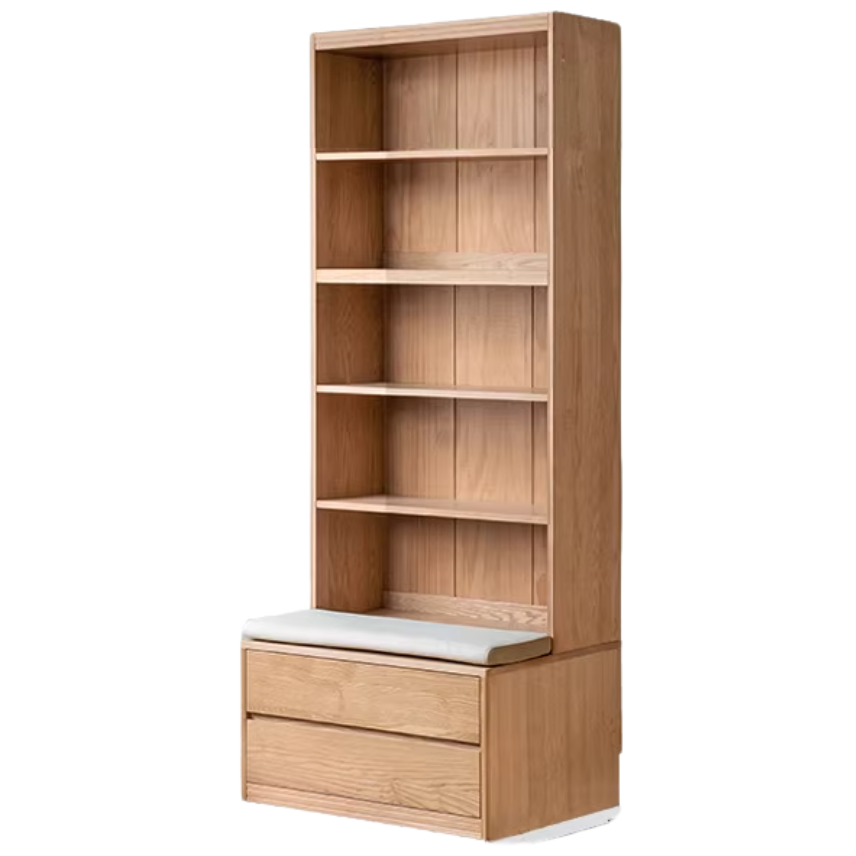 Ash, Oak Solid Wood Modern Combination Bookcase Integrated Card Seat