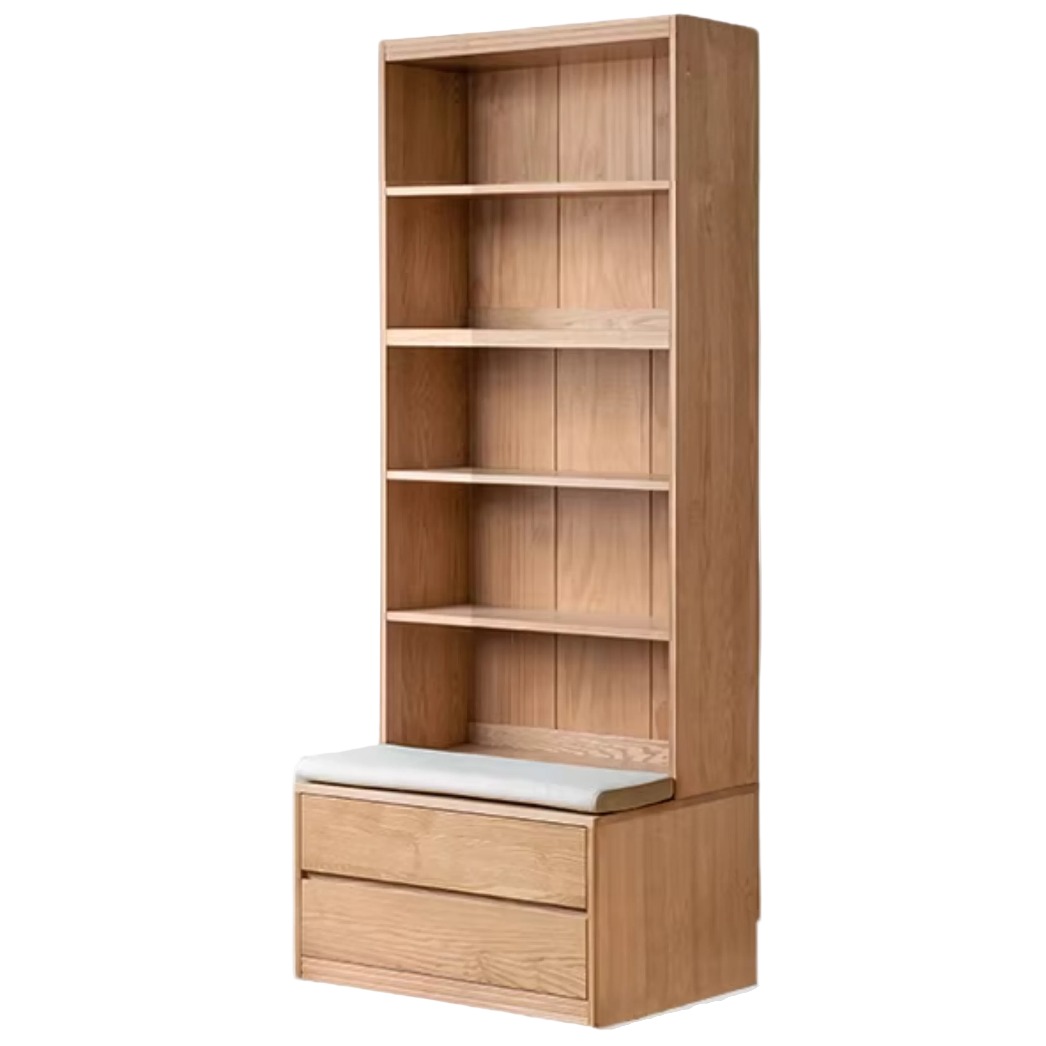 Ash, Oak Solid Wood Modern Combination Bookcase Integrated Card Seat