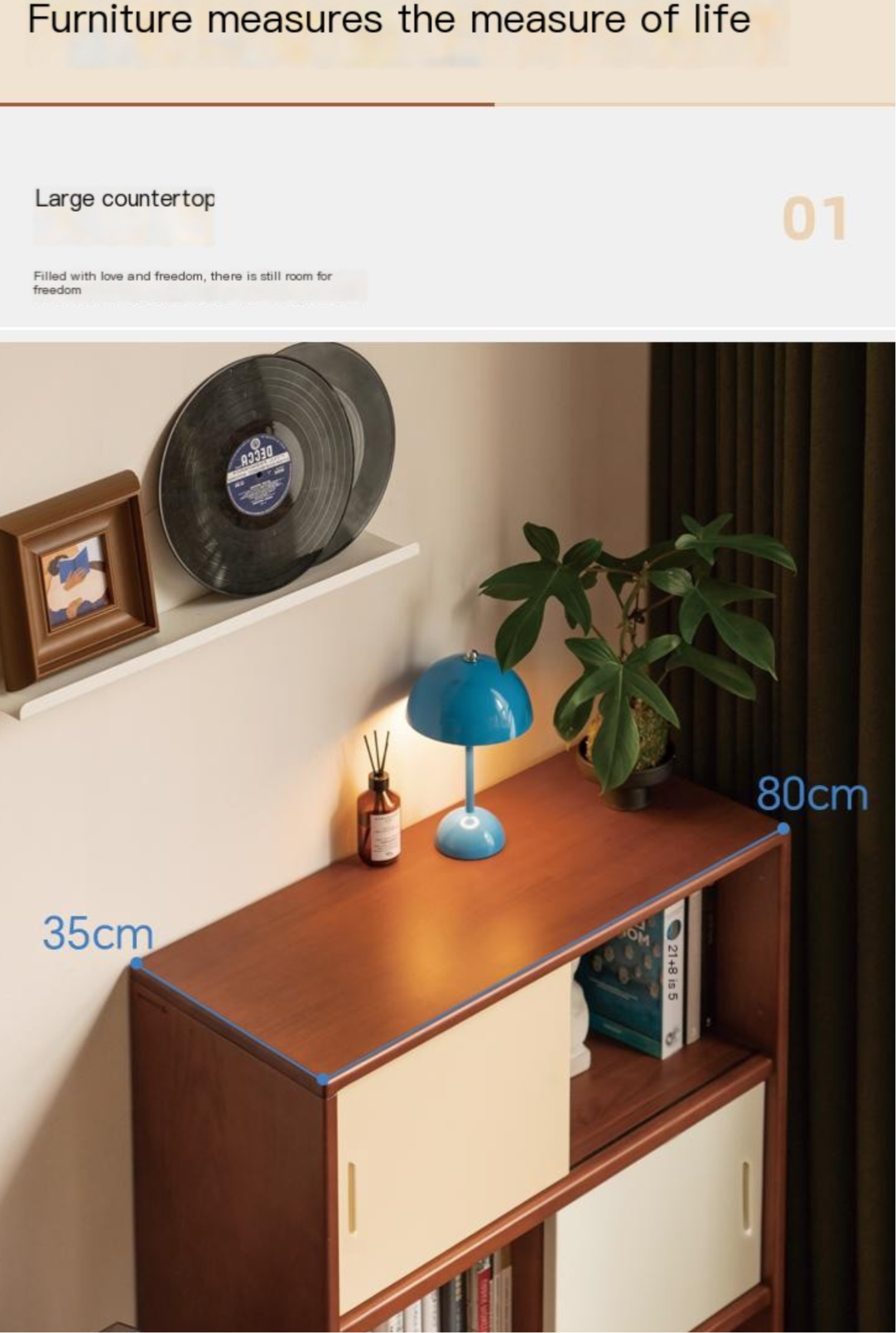 Poplar Solid Wood Bauhaus Side Cabinet.