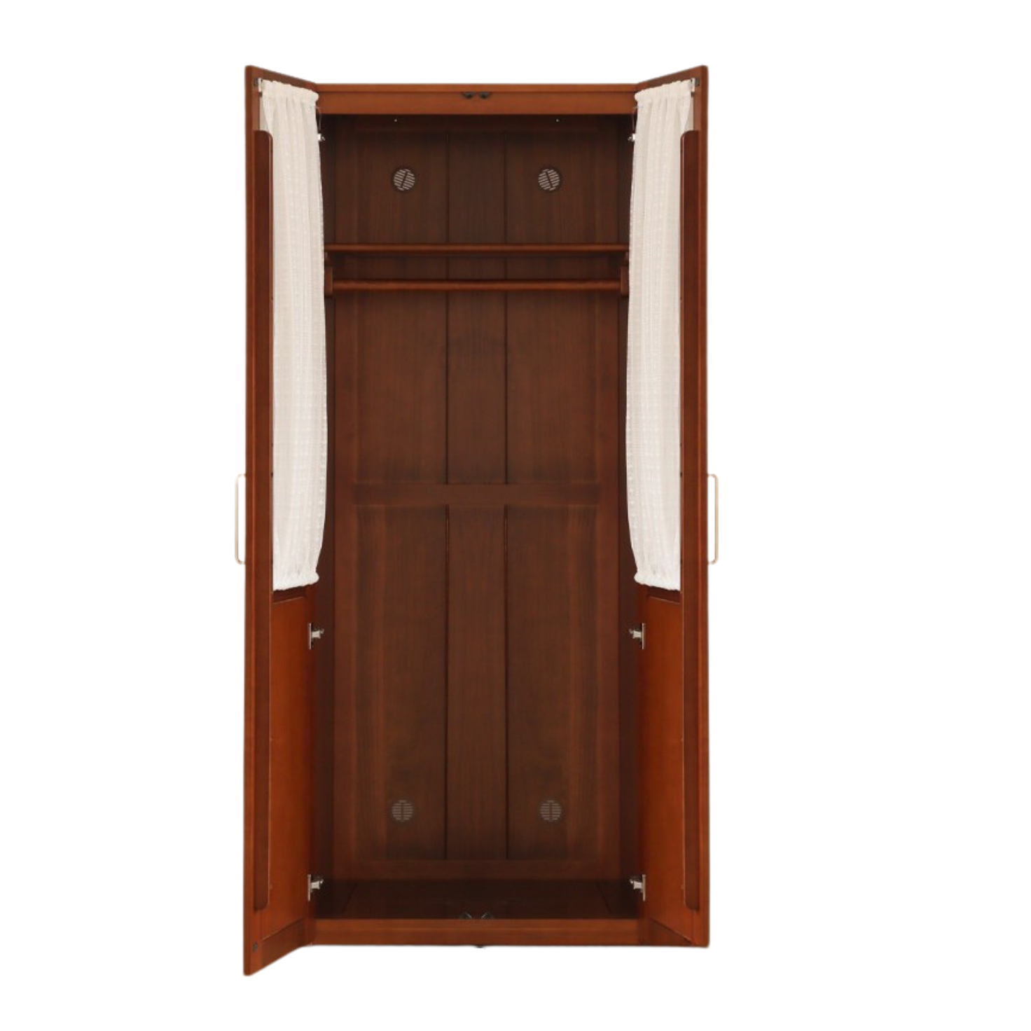 Poplar Solid Wood Modern Retro Style Double Door Wardrobet.