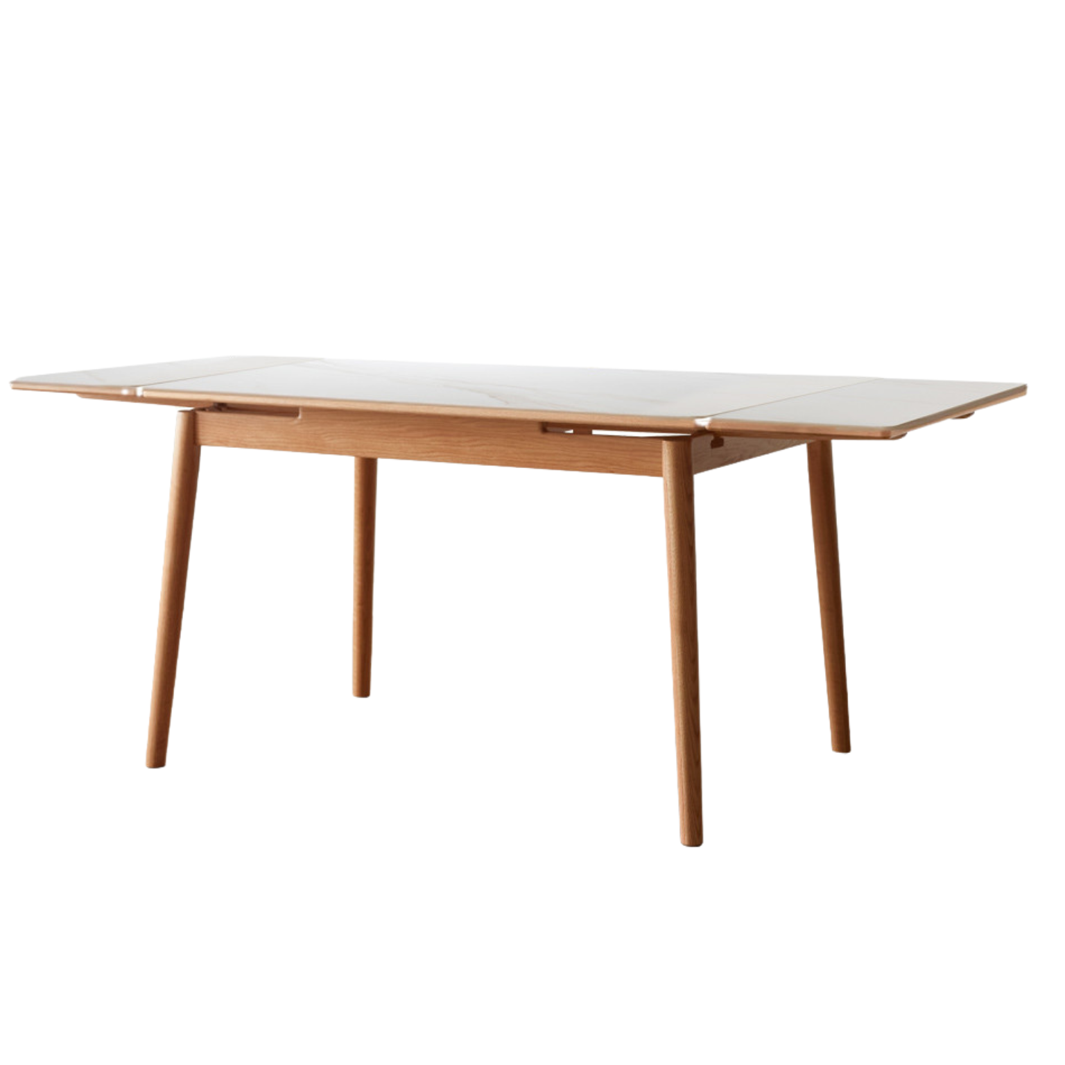 Oak Solid Wood Retractable Large Tabletop Dining Table