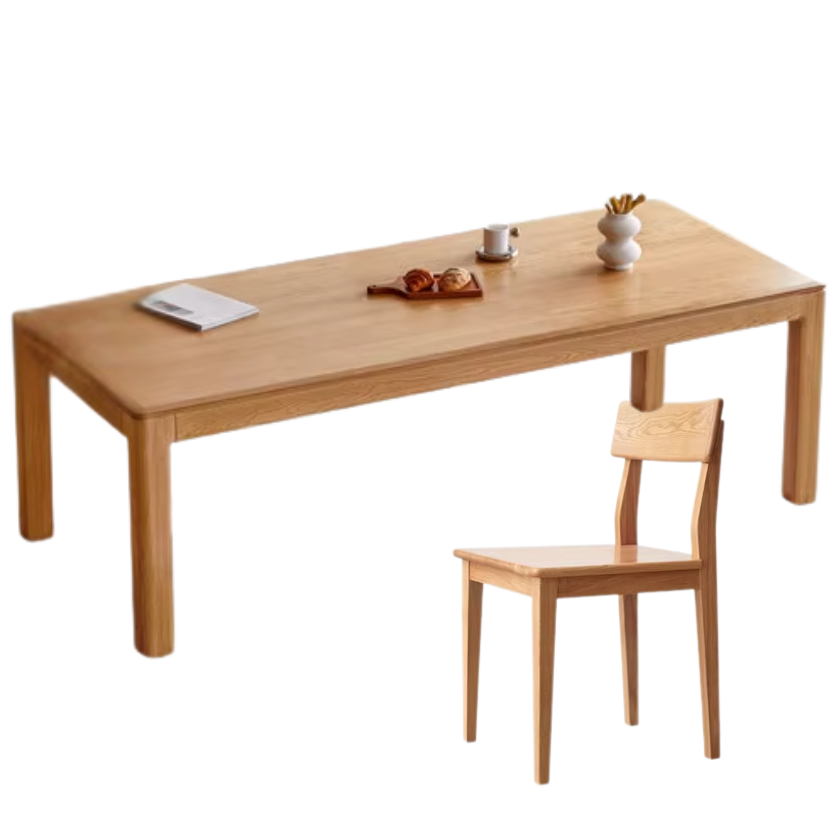 Oak, Red Oak Solid Wood Rectangular Dining Table