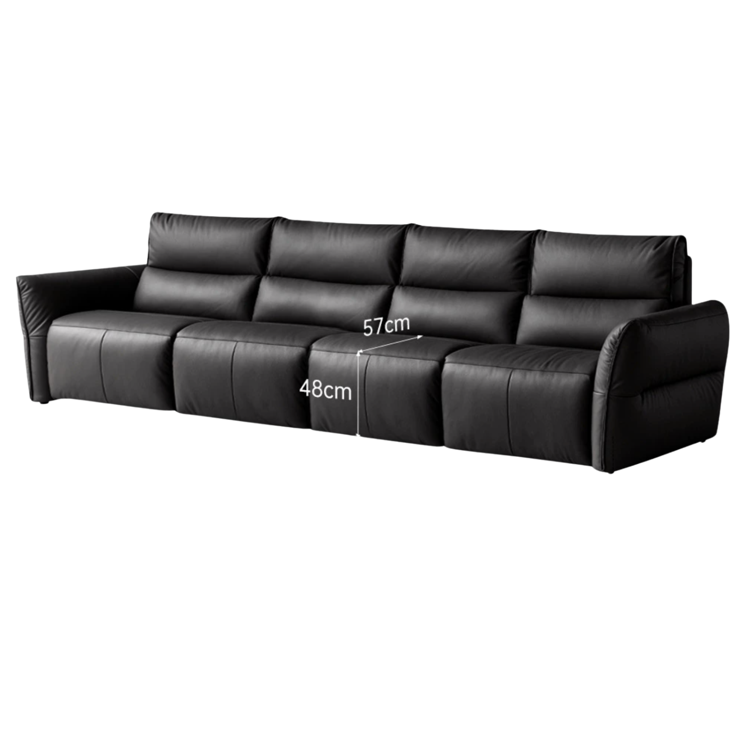 Genuine Leather Sofa Italian Light Luxury Tofu Block Sofa